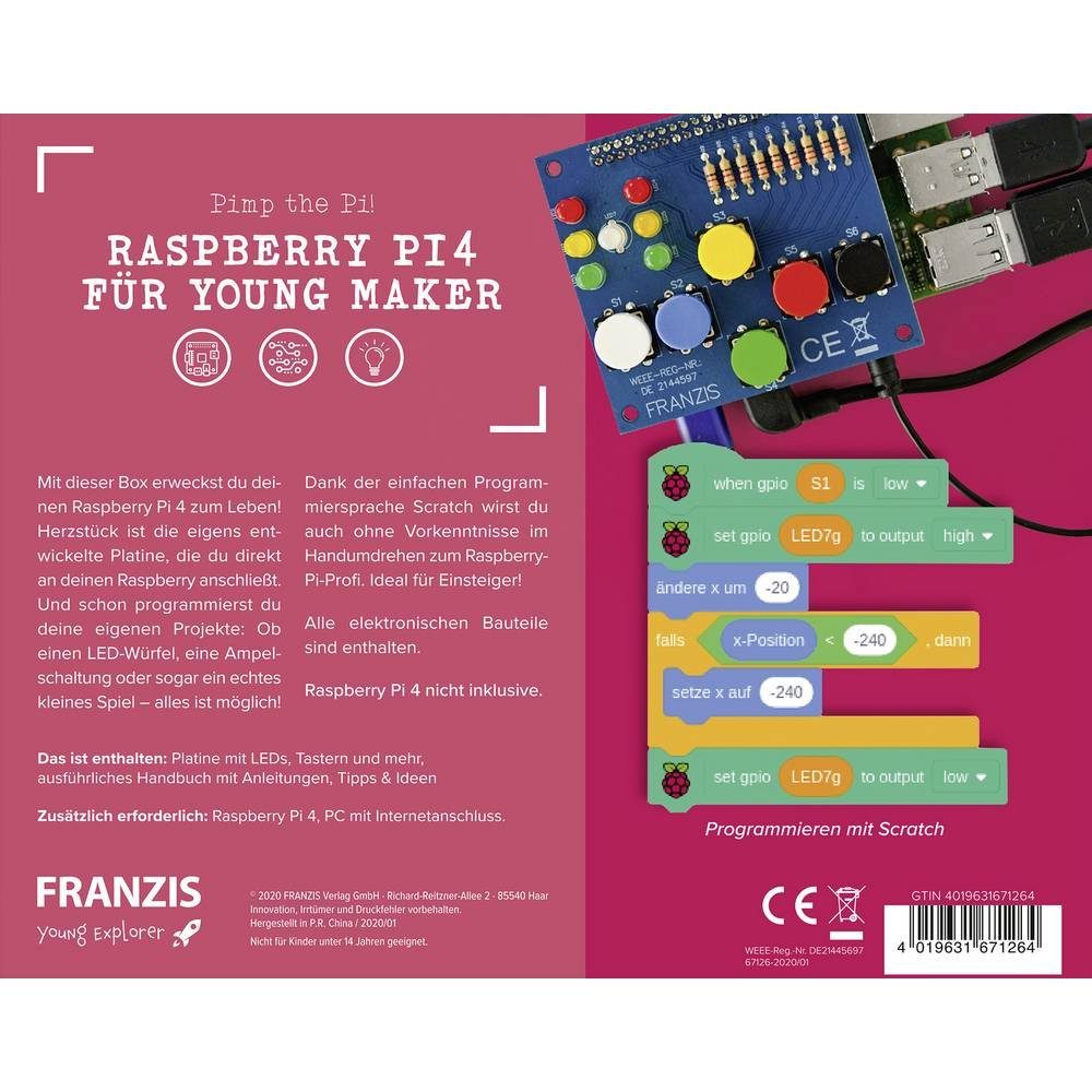 Franzis Lernspielzeug Raspberry Pi4 für Young Maker