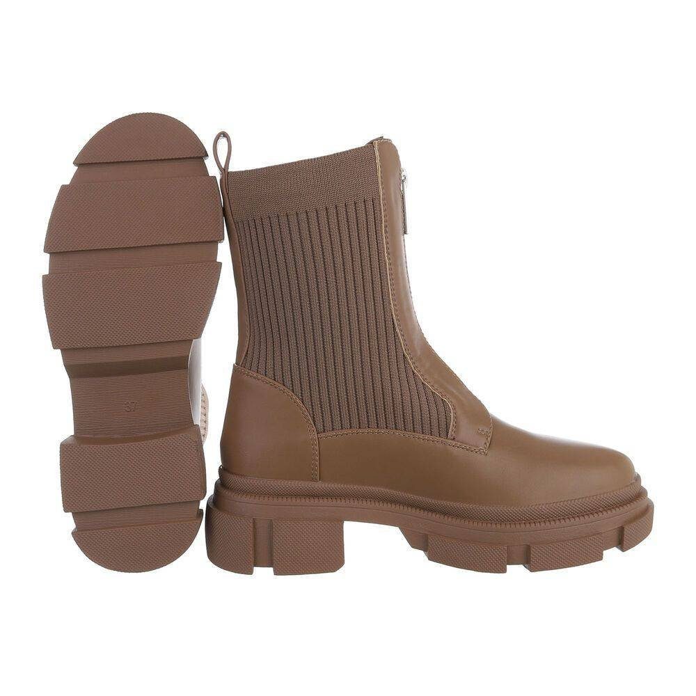 Ital-Design Damen Biker Plateaustiefelette (77073274) Blockabsatz Plateaust günstig online kaufen