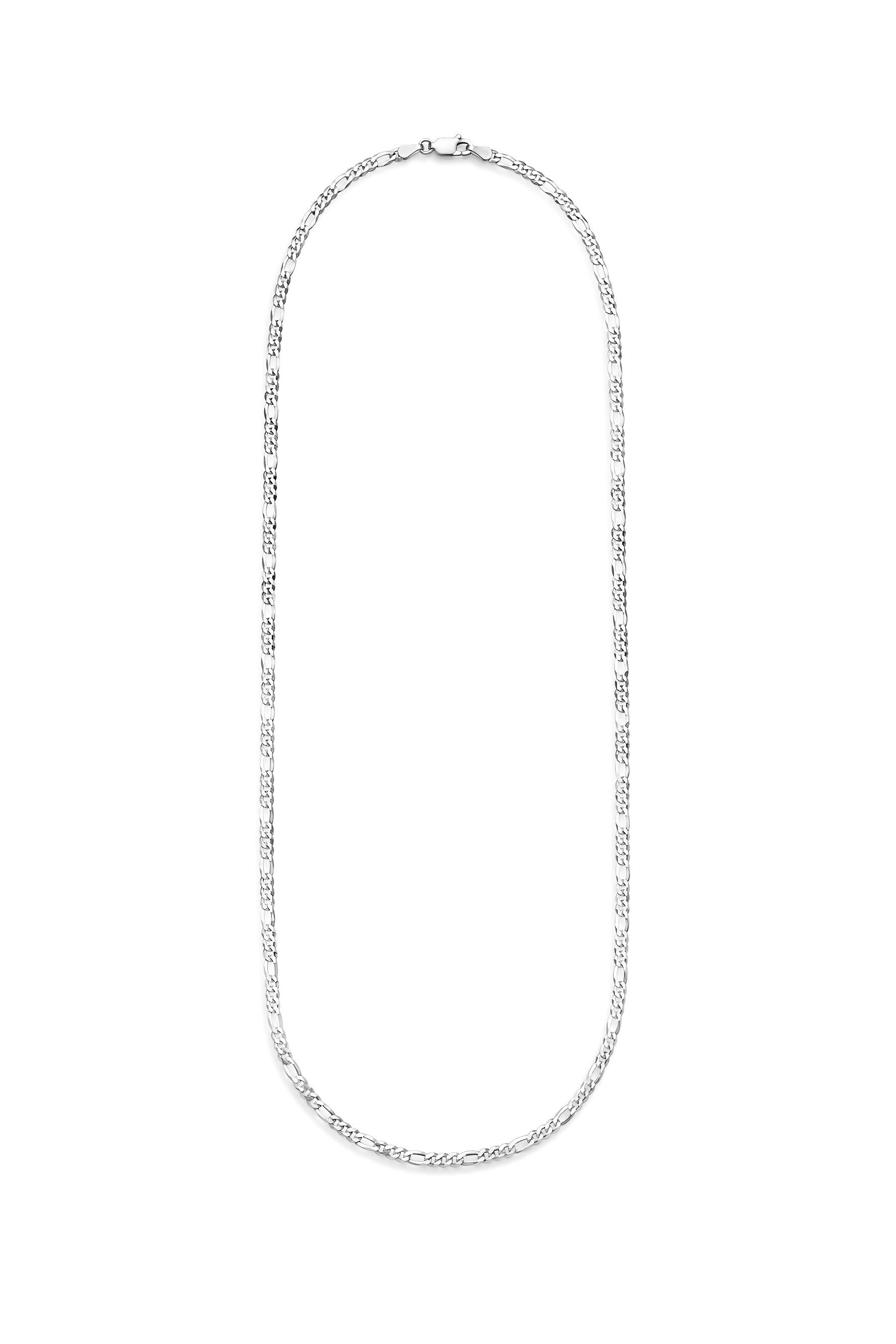 GOLDKLEIN Silberkette 925 Sterling Silber Figaro Stil Echtsilber 45cm-60cm Halskette, Bestpreis - Damen Herren mit Schmuckbox - Sale 31.07.2026