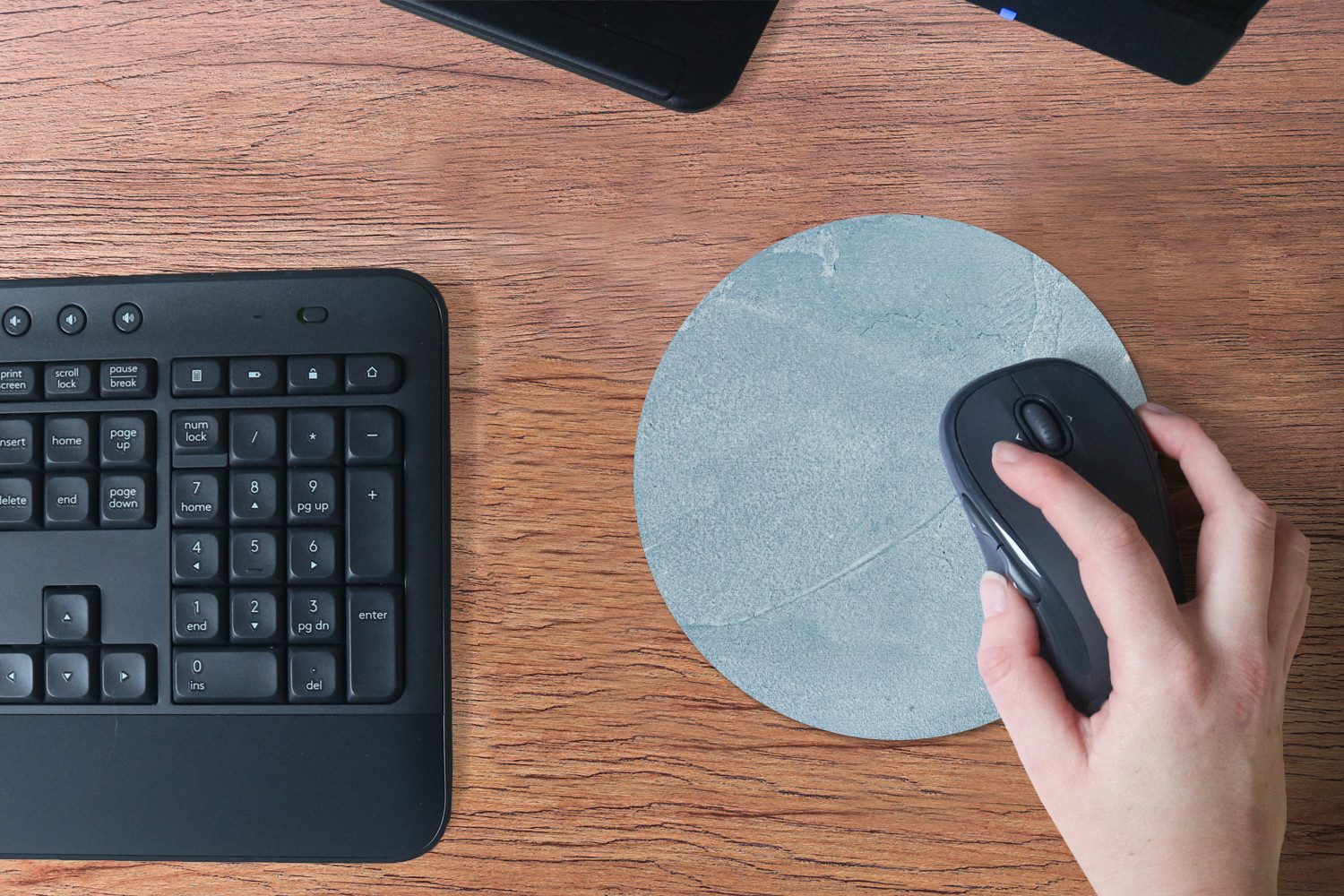 MuchoWow Mauspad Vintage - Beton - Textur (1-St), Büro für Tastatur und Maus, Mousepad Gaming, Rund 20x20 cm