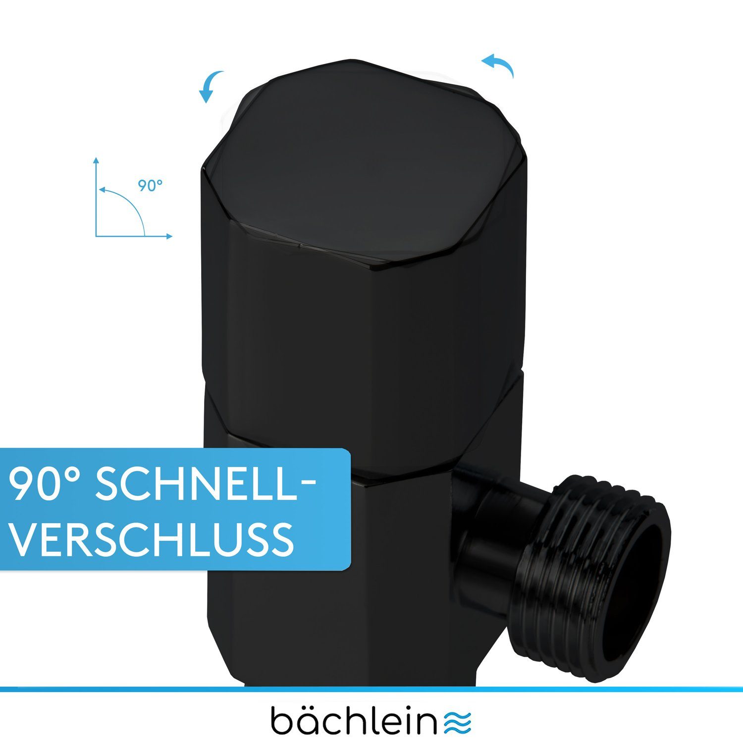 Bächlein Eckventil 2er-Set mit Schraub- oder Schnellverschluss - selbstdichtend, (2-er Set), Für Heiß- und Kaltwasser geeignet