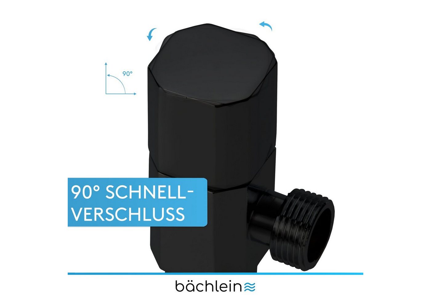 Thumbnail - Bächlein Eckventil 2er-Set mit Schraub- oder Schnellverschluss - selbstdichtend, (2-er Set), Für Heiß- und Kaltwasser ge...