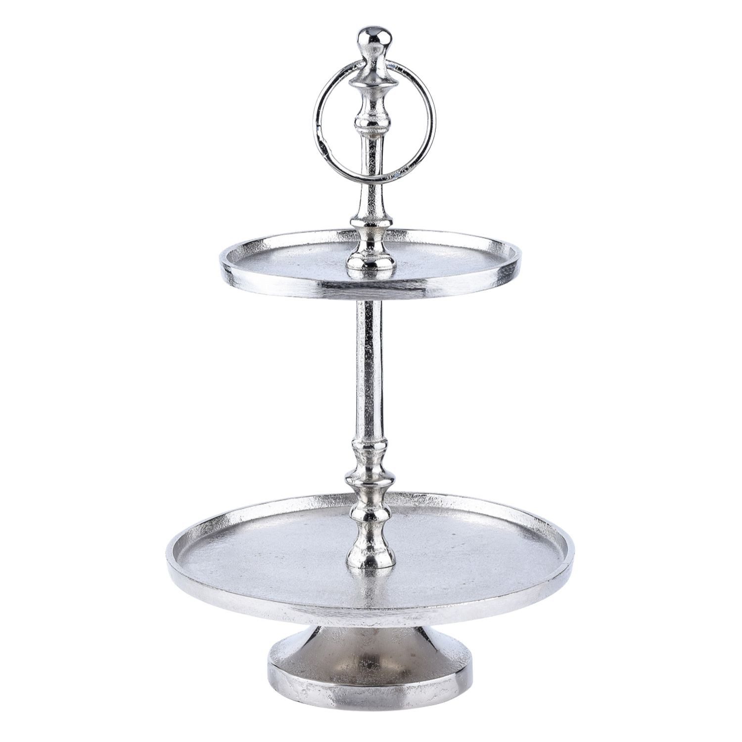 Marrakesch Orient & Mediterran Interior Dekotablett 2 Etagen Etagere Servierständer Aluminium Annika Rund 34cm (1 St), Handarbeit