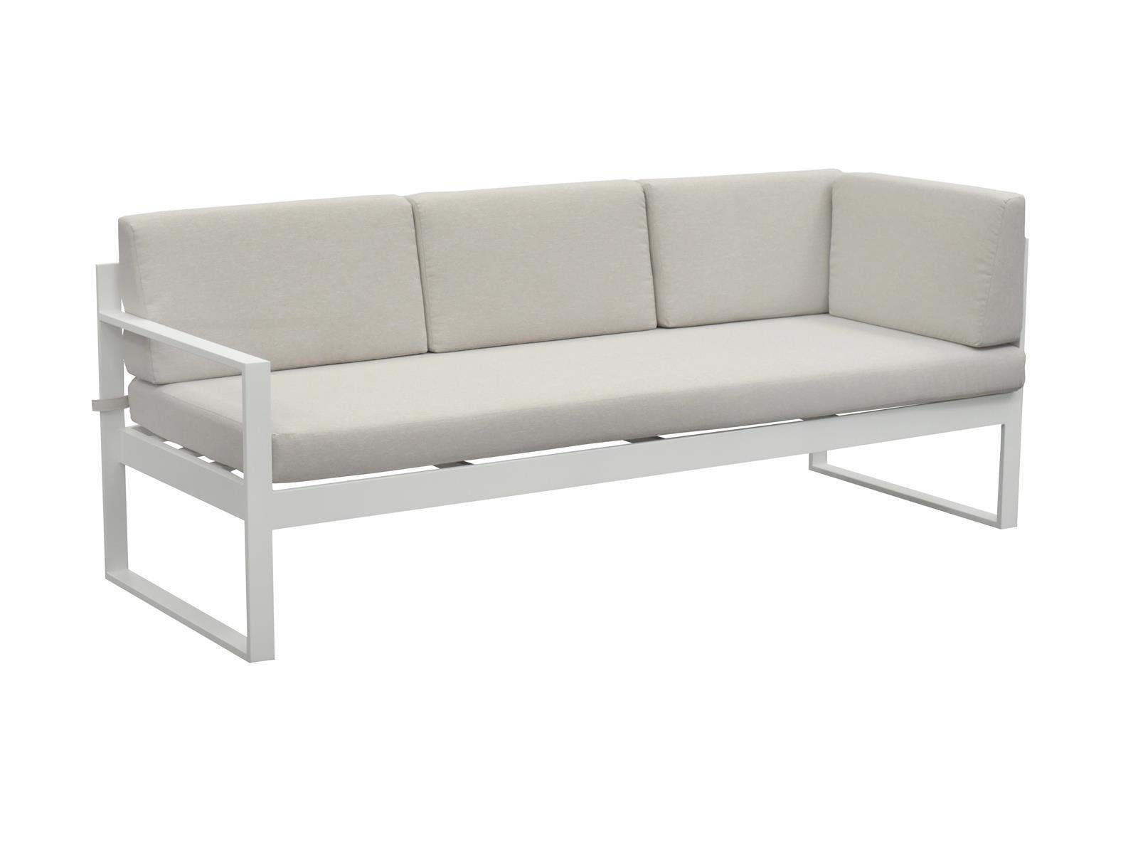 Green Spirit Loungeset »Lusso« Lounge Set Alu Ecklounge Loungemöbel Sitzgruppe Gartenmöbel, (Set, 3-tlg., 1 3-Sitzer Sofa), Aluminium, weiß, für 5 Personen, wetterfest - Garten, Terrasse