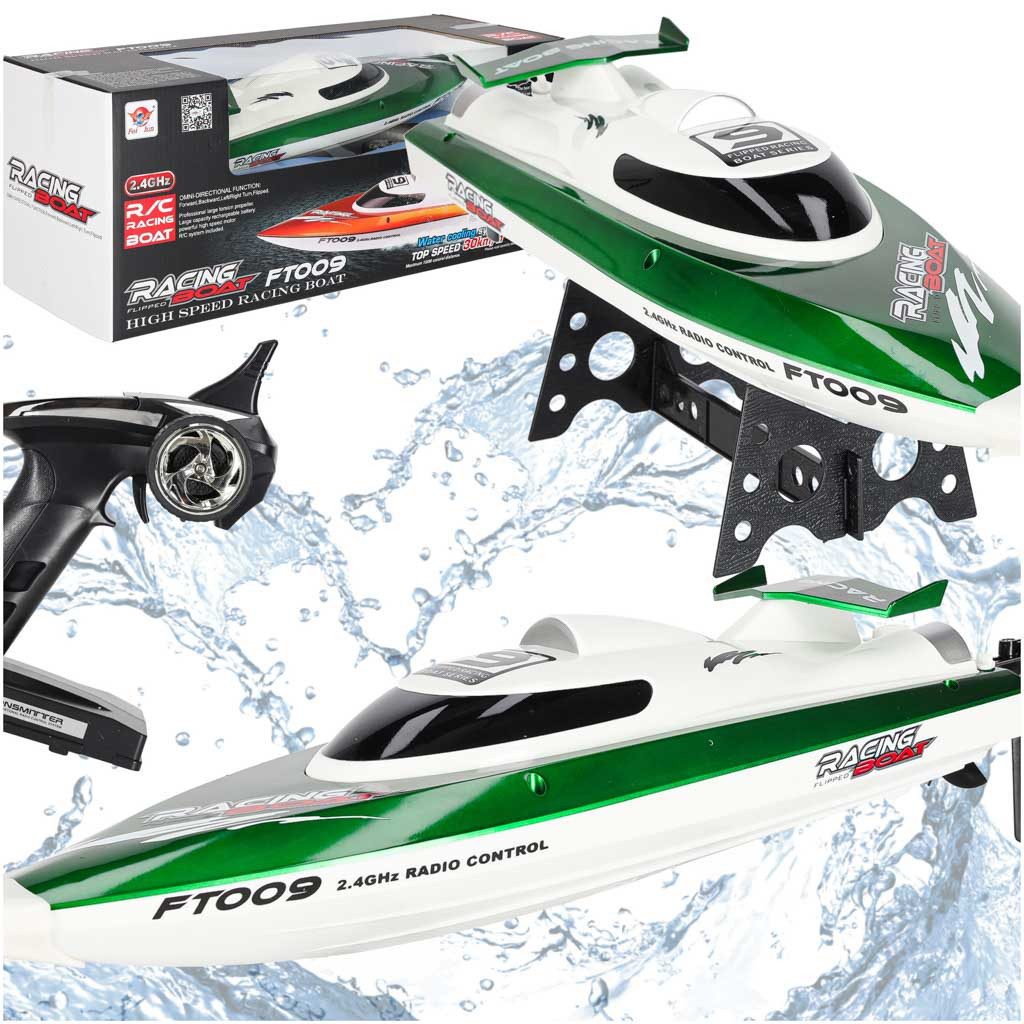 Ikonka RC-Boot Rennboot Motorboot Fernsteuermodell (Spar-Set, 1-tlg., 150 m Reichweite schnell), bis 30 km/h, 2,4 GHz, 150 m Reichweite, LED-Licht