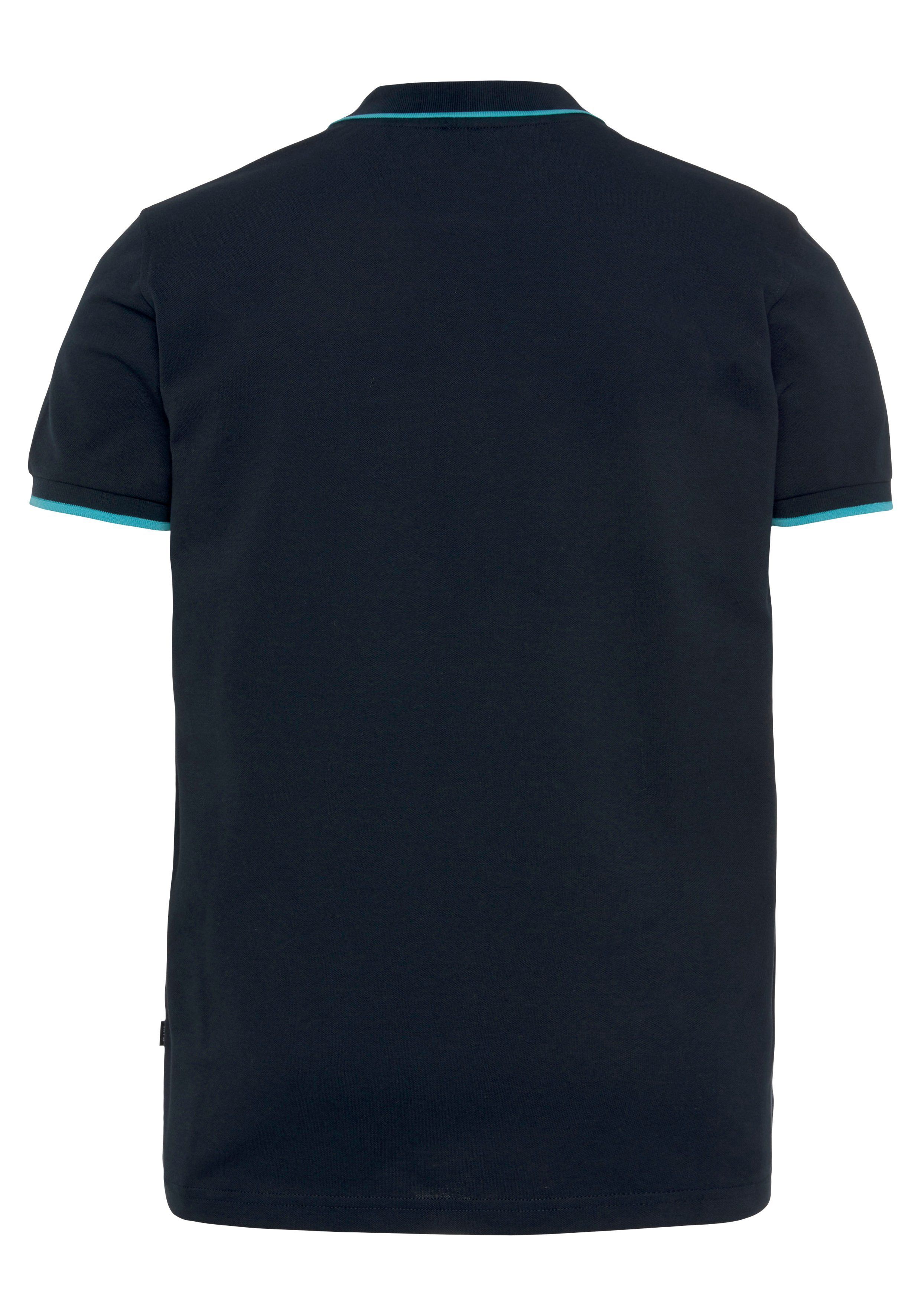 Poloshirt kontrastfarbenem am mit Jeans dunkelblau Joop Ausschnitt Adam Reißverschluss