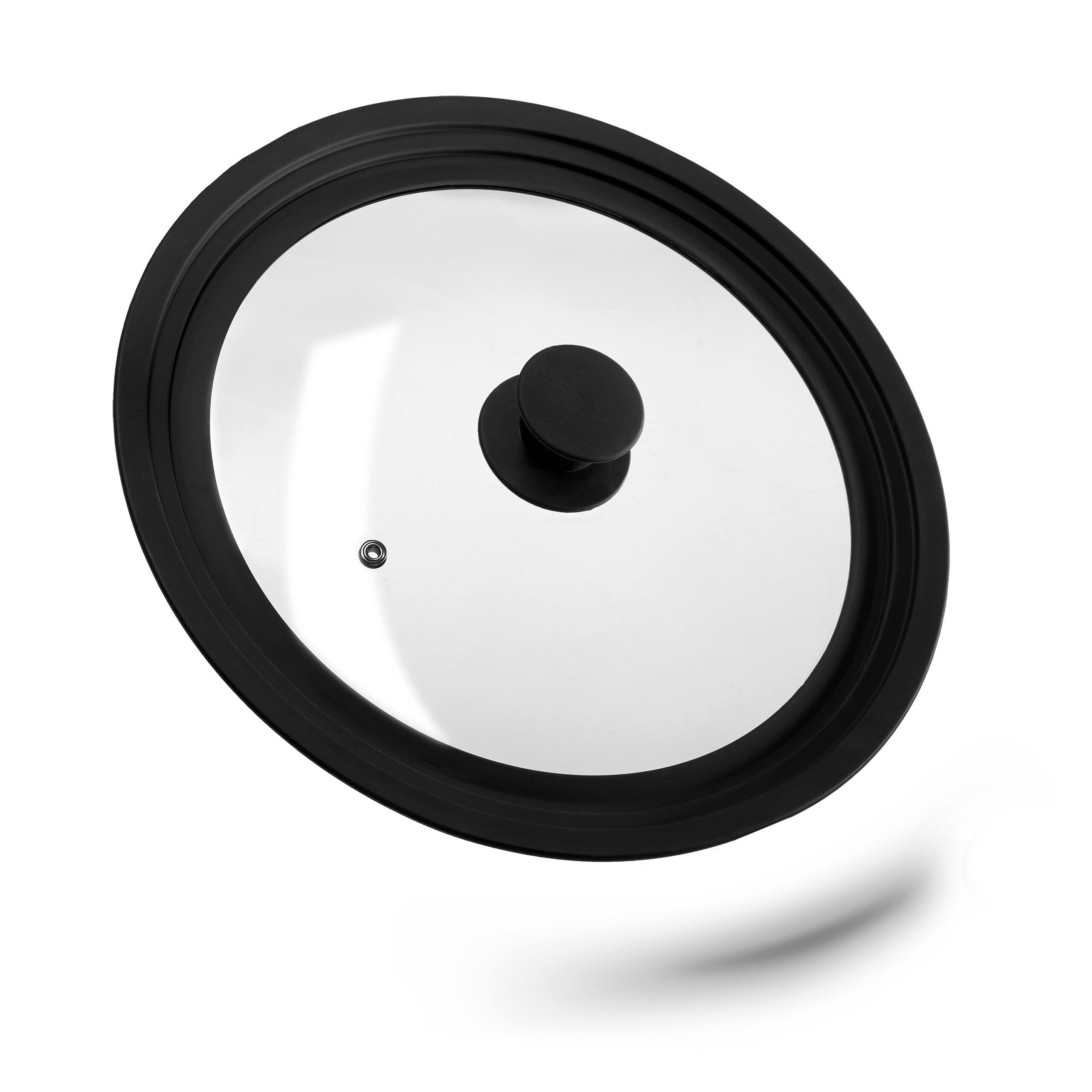 relaxdays Крышка кастрюли 26 30 cm mit Siliko, schwarz