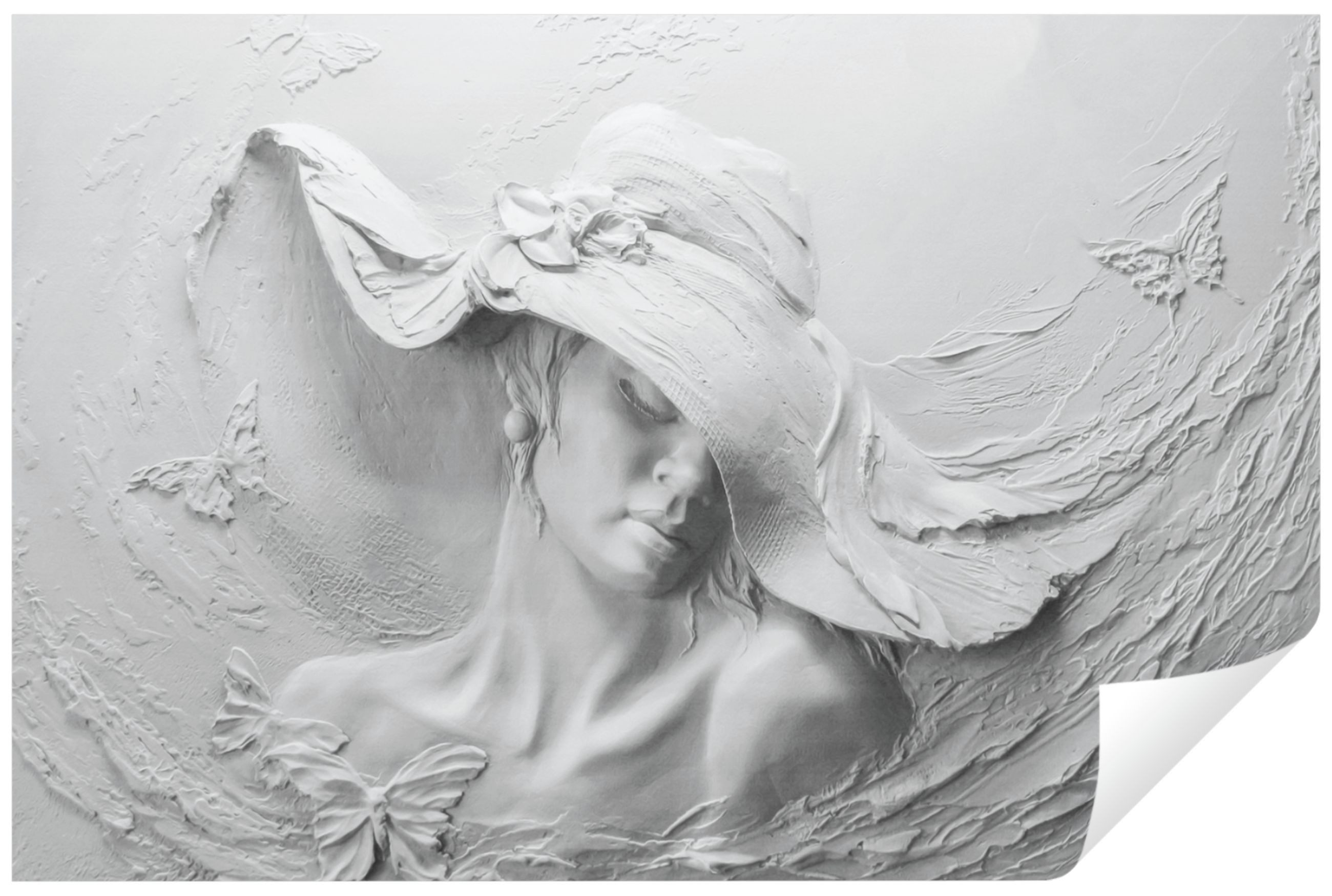 Wallarena Fototapete 3D EFFEKT Skulptur Frau Schmetterlinge Moderne Wohnzim günstig online kaufen