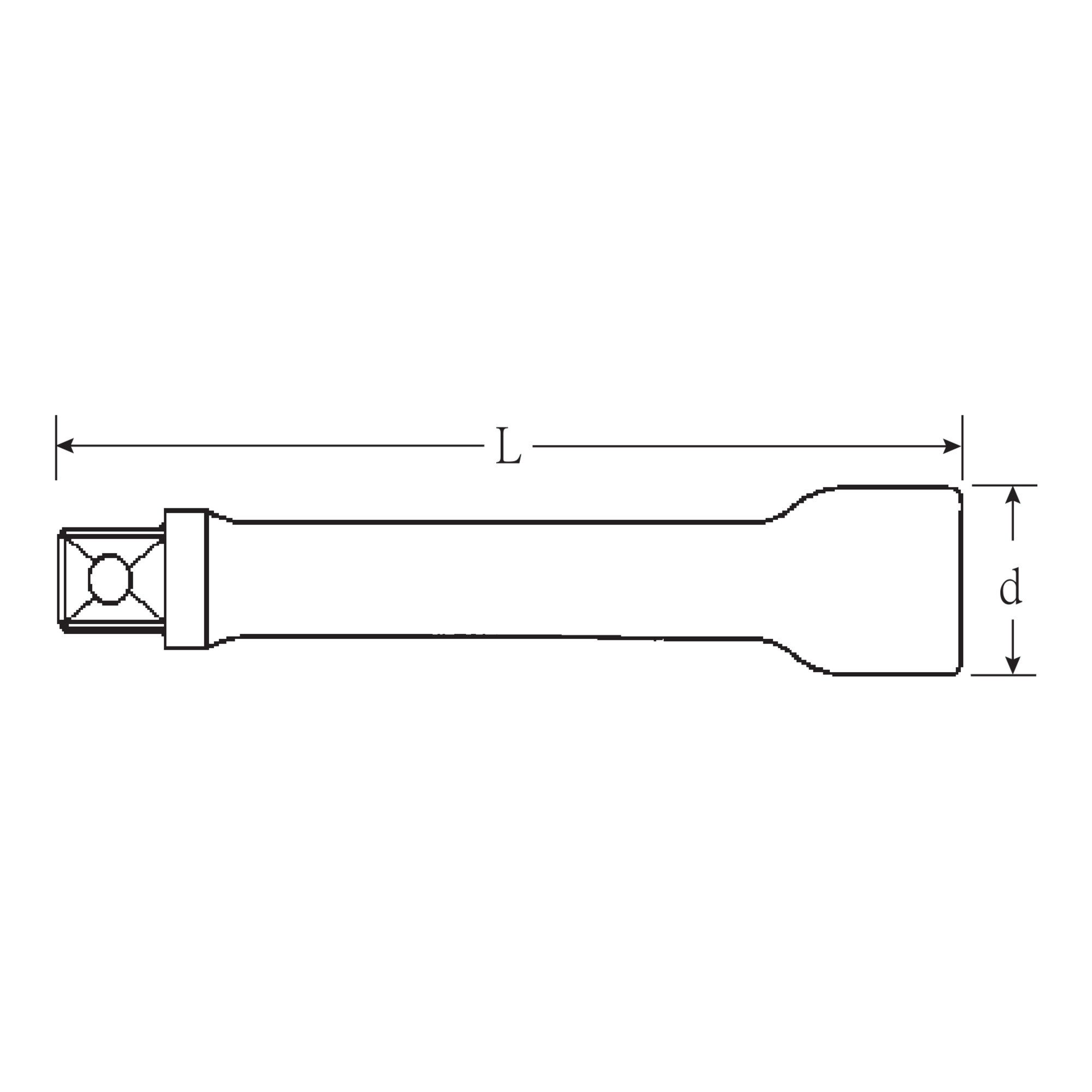 Stahlwille Ratsche Stahlwille Verlängerung L.255 mm D.23,2 mm