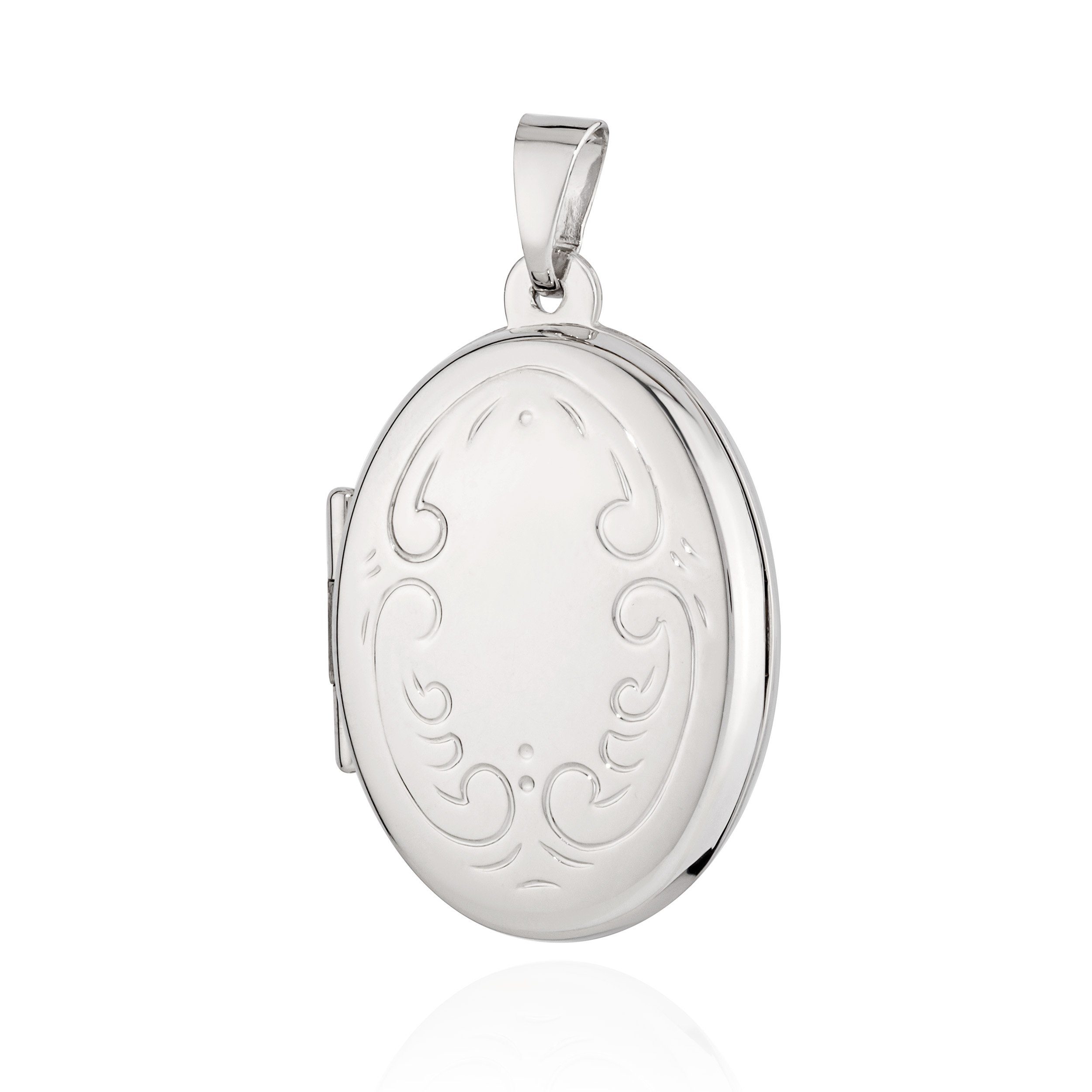 NKlaus Kettenanhänger Medaillon 925 Silber rhodiniert glanz 24x17mm
