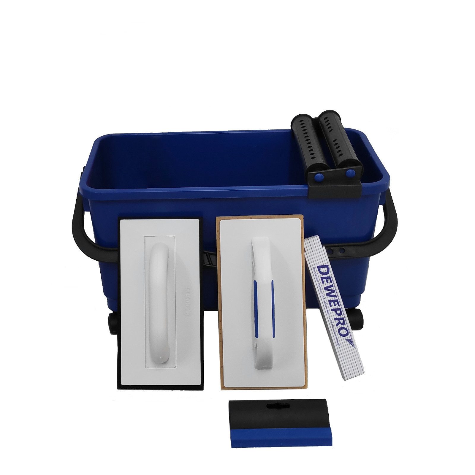 DEWEPRO Fliesenrollenwasch-Set DEWEPRO Profi Fliesenleger Waschset 8-teilig 22l Box Werkzeug Zubehör, (8-tlg., DEWEPRO Profi Fliesenleger Waschset 8-teilig 22l Box Werkzeug Zubehör)