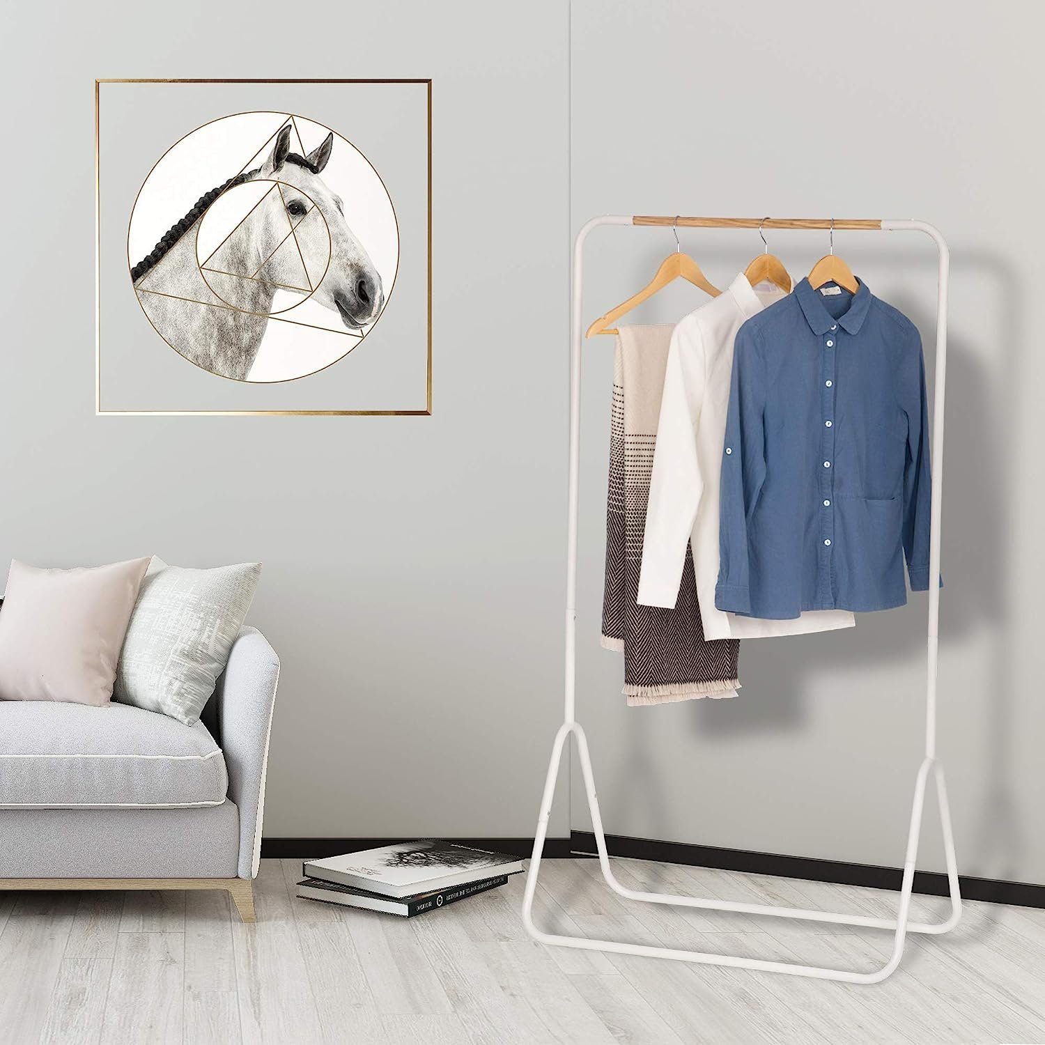 Woltu Kleiderständer, Kleiderständer aus Metall 79x43x145cm