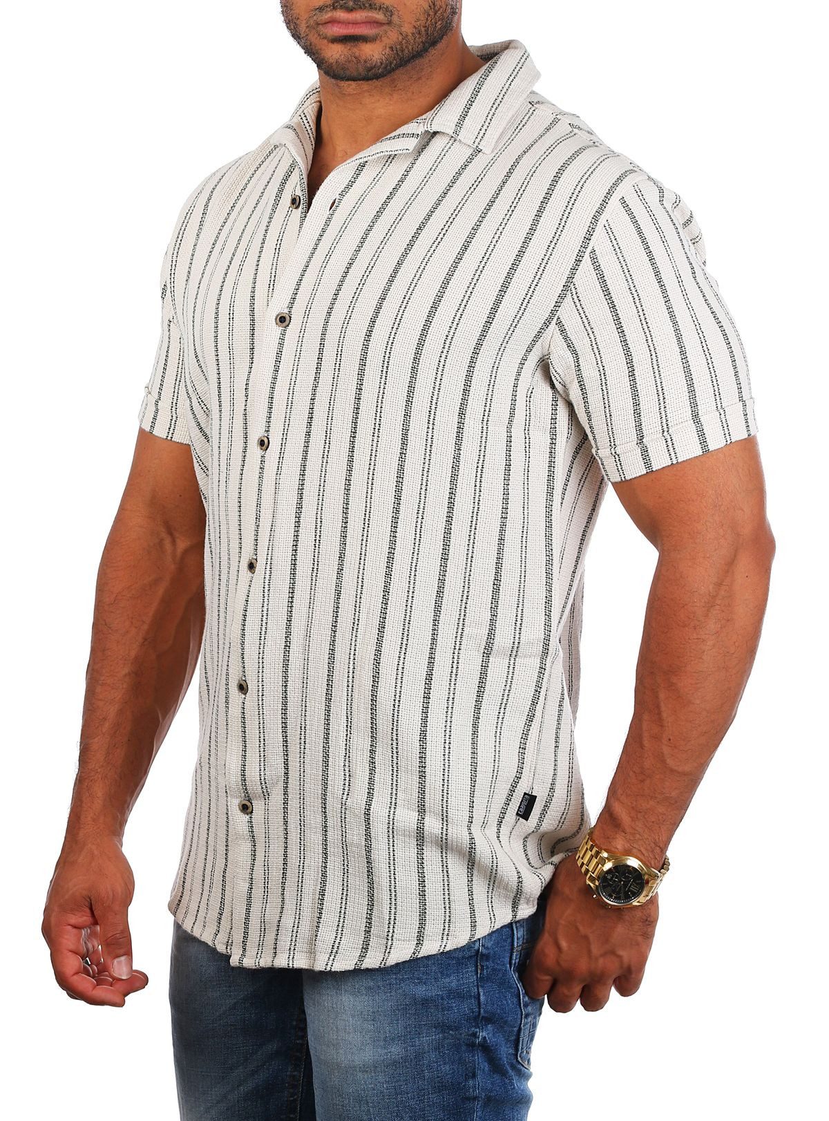 CARISMA Kurzarmhemd Herren Hemd trendig angenehm wertig grob gewebt 9287 Re günstig online kaufen