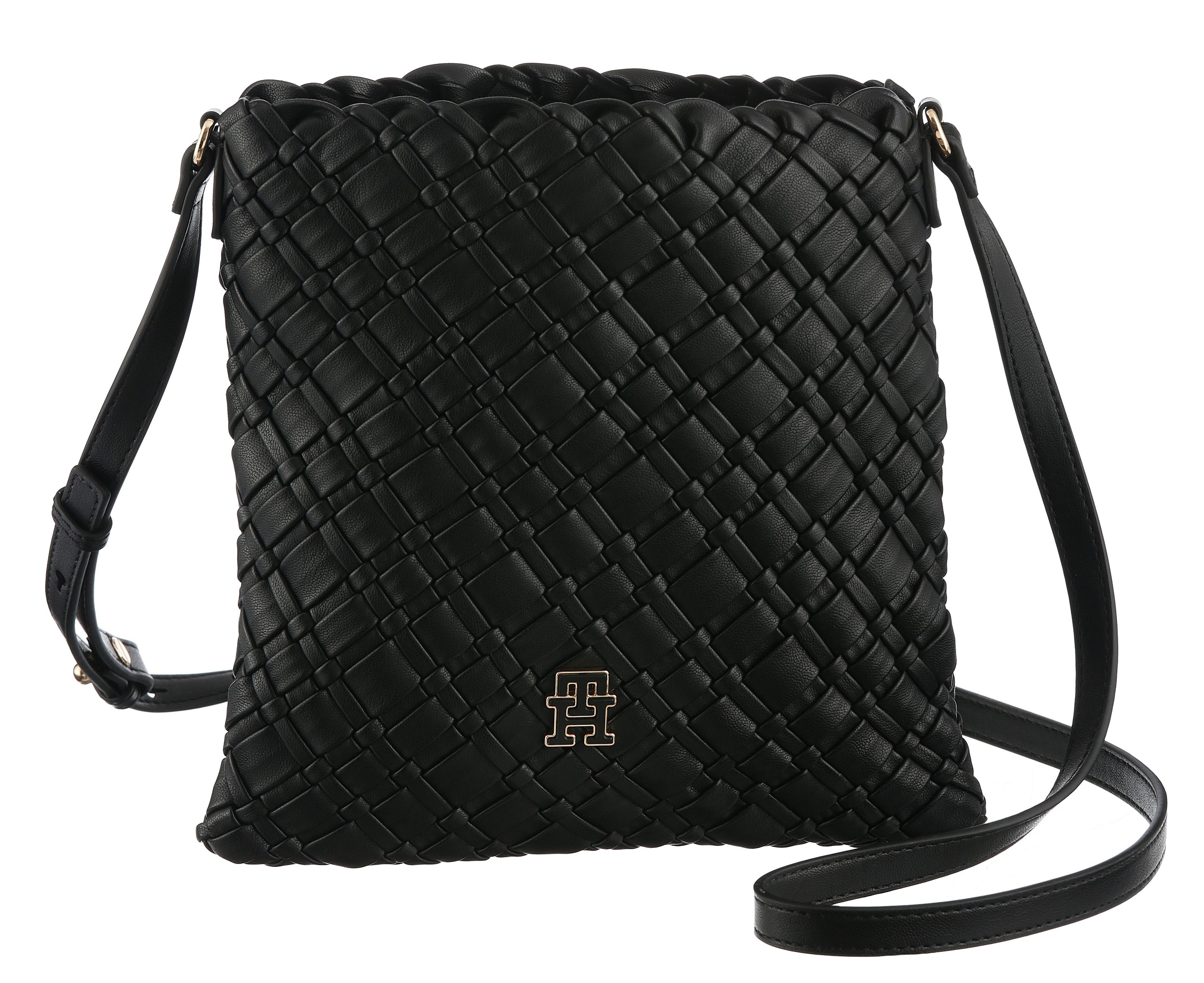 Tommy Hilfiger Umhängetasche TH BRAIDED CROSSOVER, Damen Tragetasche, Schultertasche in modischer Flechtoptik