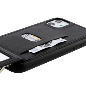 Hama Handyhülle Handy-Kette Cover Hülle Umhänge-Tasche Band, Schützhülle mit Kordel und integriertem Spiegel, Kartenfach,Cross-Body