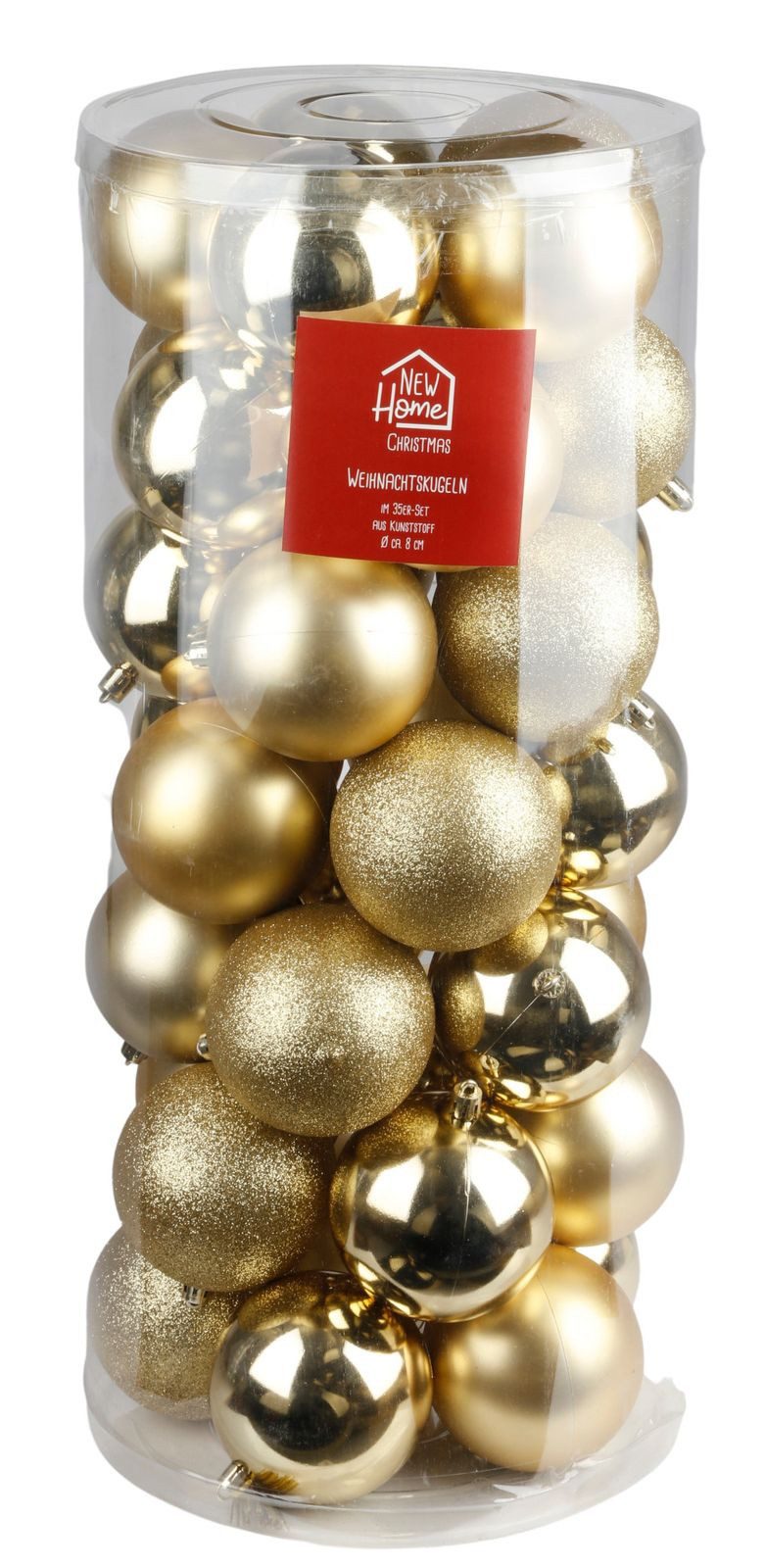 BURI Weihnachtsbaumkugel Weihnachtsbaumkugeln gold 35-tlg Christbaumschmuck Baumschmuck (35 St)