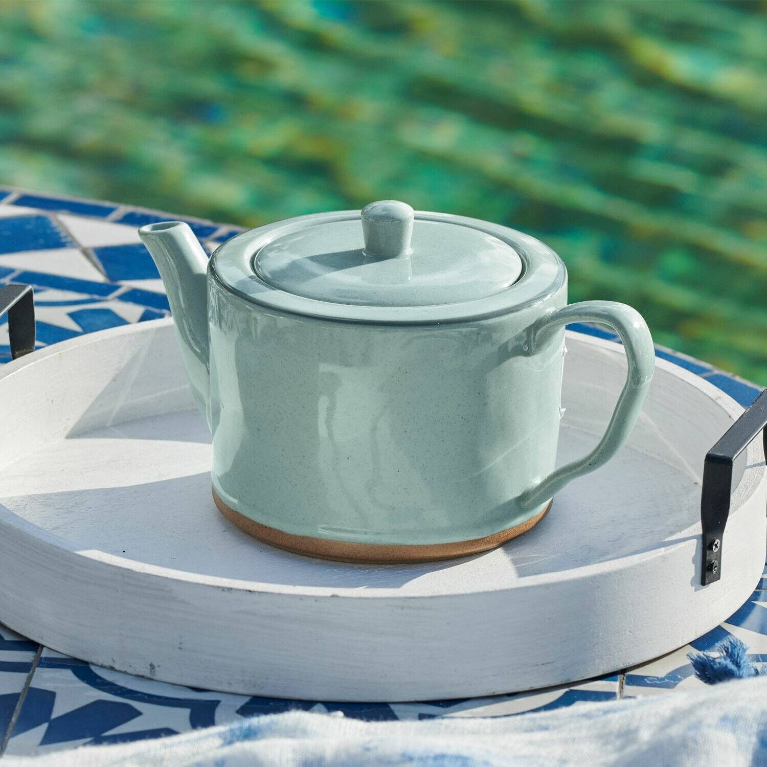Mirabeau Geschirr-Set Teekanne Biarré türkis, Steinzeug