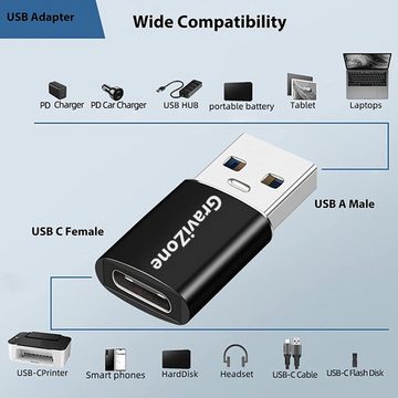 Gravizone USB Adapter USB A auf USB C Buchse OTG Ladeadapter Konverter USB-Adapter Usb-A, Usb Standard zu Usb-C, Usb Type C