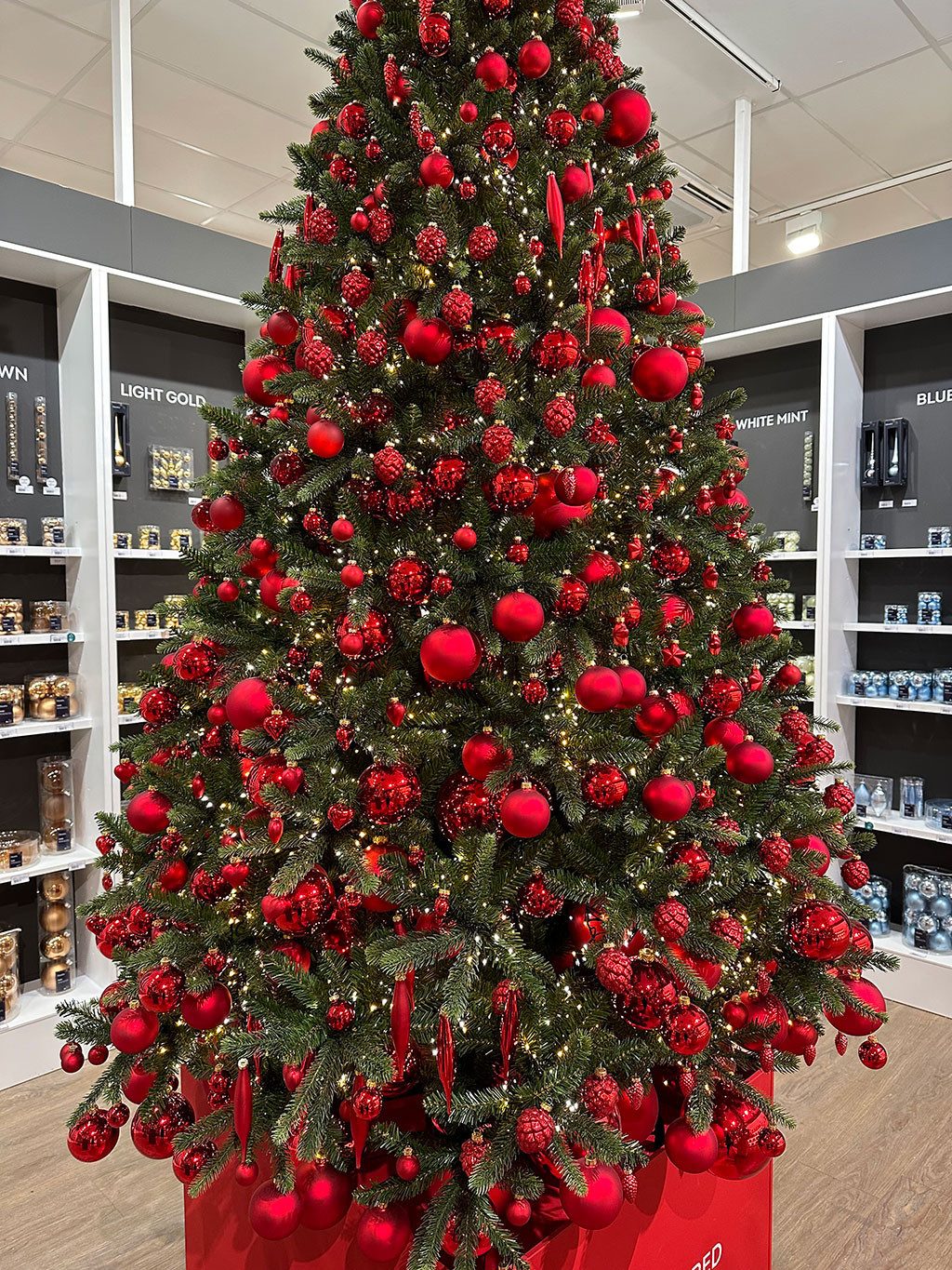 Kaemingk Christbaumschmuck, Weihnachtskugeln Glas 3,5cm 16 Stück - Weihnachtsrot