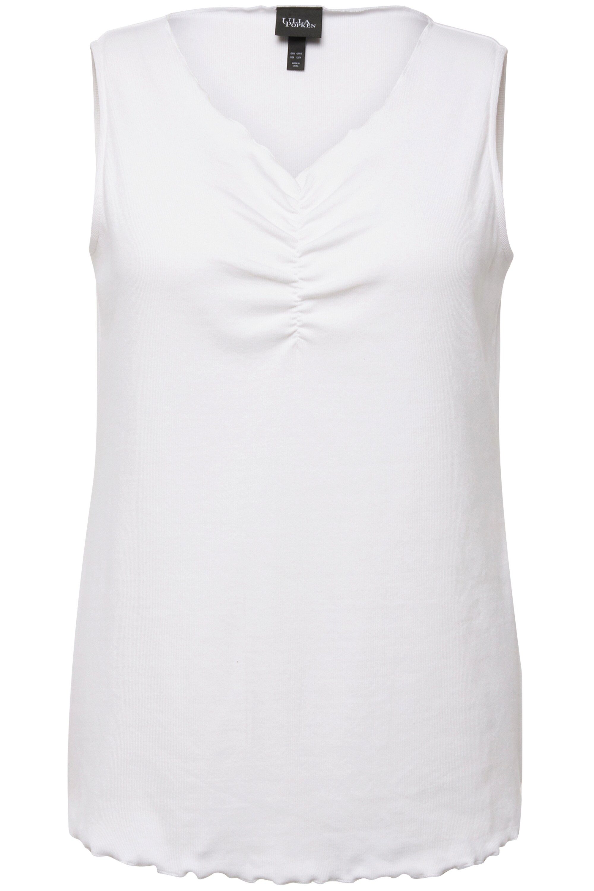 Ulla Popken Longtop Ripptop Wellenkanten Slim V-Ausschnitt ärmellos günstig online kaufen