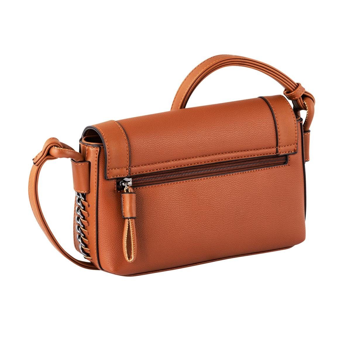 Gabor Handtasche GABOR Damen ELENI Flap-Bag Umhängetasche, 26 x 16 x 9 22 COGNAC