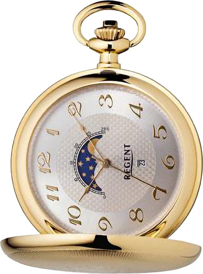 Regent Taschenuhr Regent Herren Taschenuhr Analog Gehäuse, (Analoguhr), Herren Taschenuhr rund, extra groß (ca. 50mm), Metall, Elegant