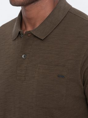 OMBRE Poloshirt Herren-Polo-T-Shirt mit dekorativen Knöpfen
