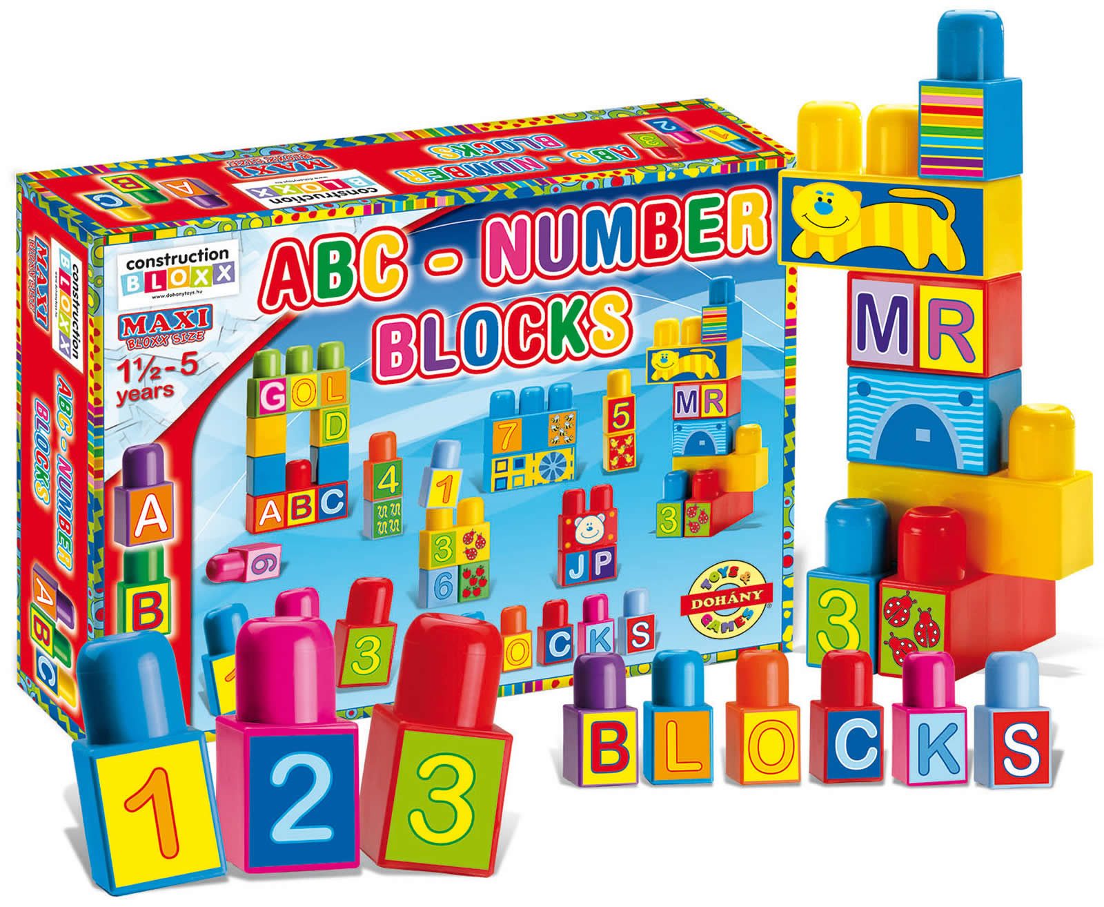 Dohany Maxi Bloxx Steckbausteine Bauklötze ABC Zahlen Spielbausteine, (64 St)
