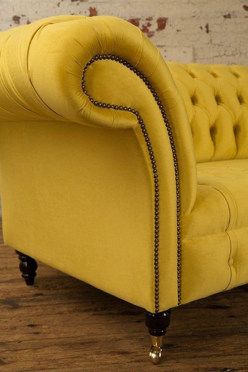 Sofas Designer Big Gelbe Couch Sitzer 2 Sofa Polster Sofa JVmoebel