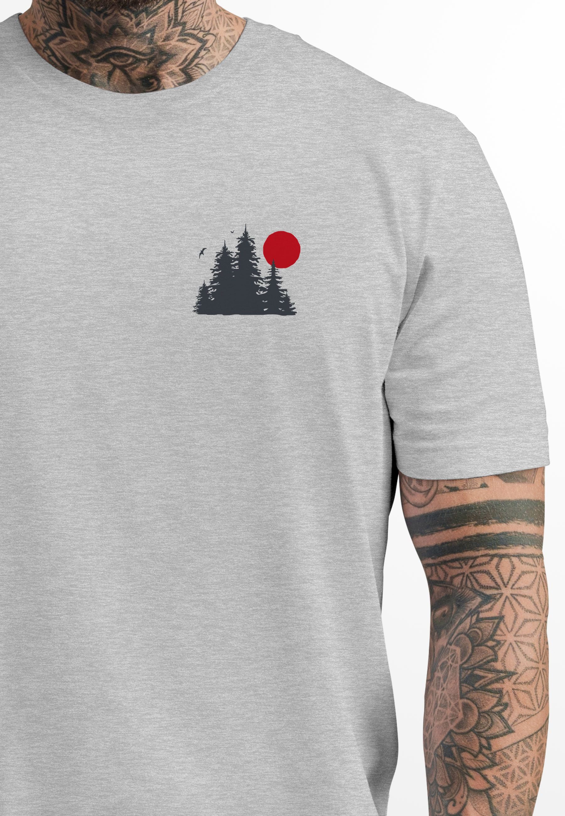 Neverless Print-Shirt Herren T-Shirt Logo Print Wald Silhouette Natur Aufdr günstig online kaufen