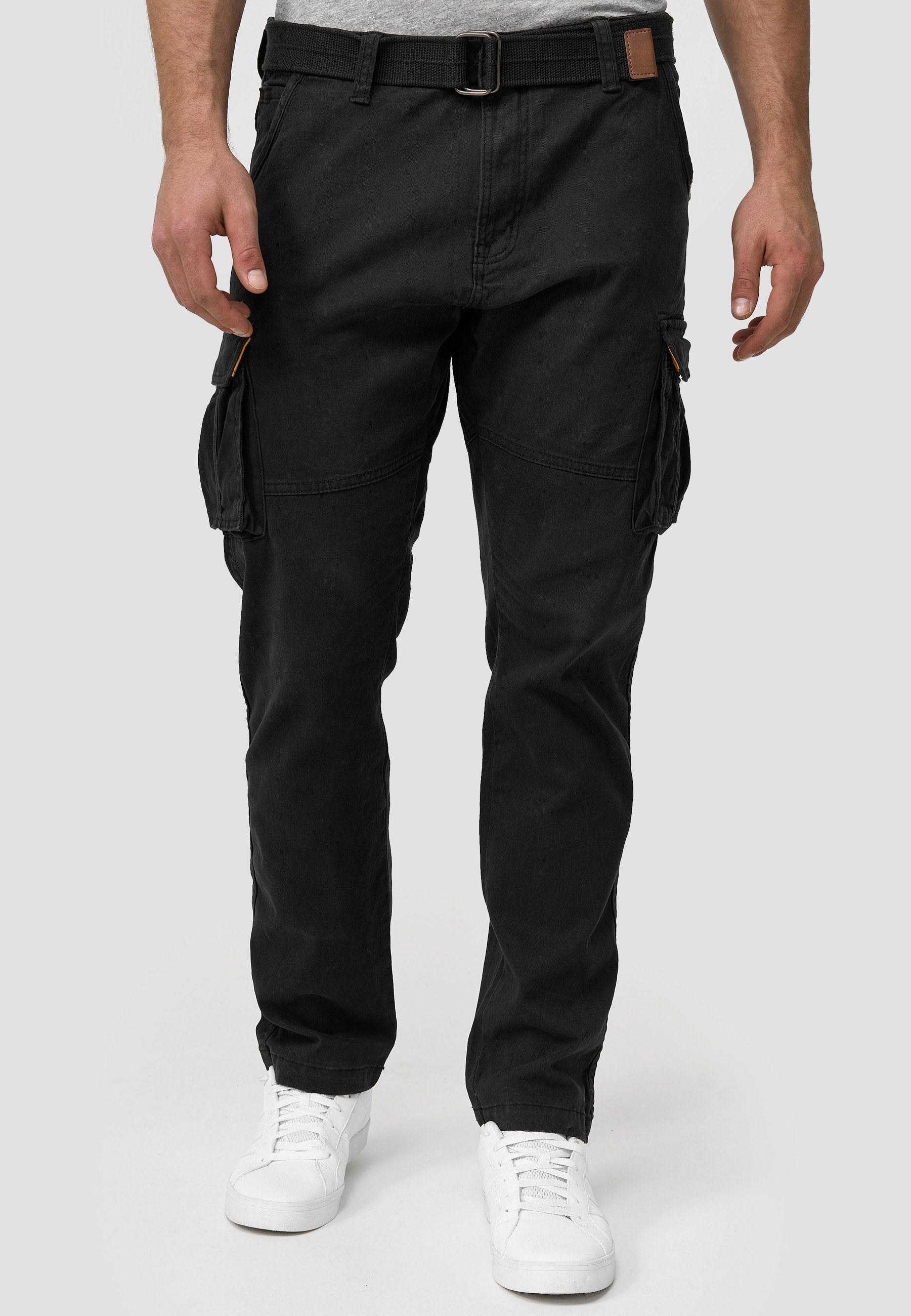 Black Indicode Cargohose Mathen