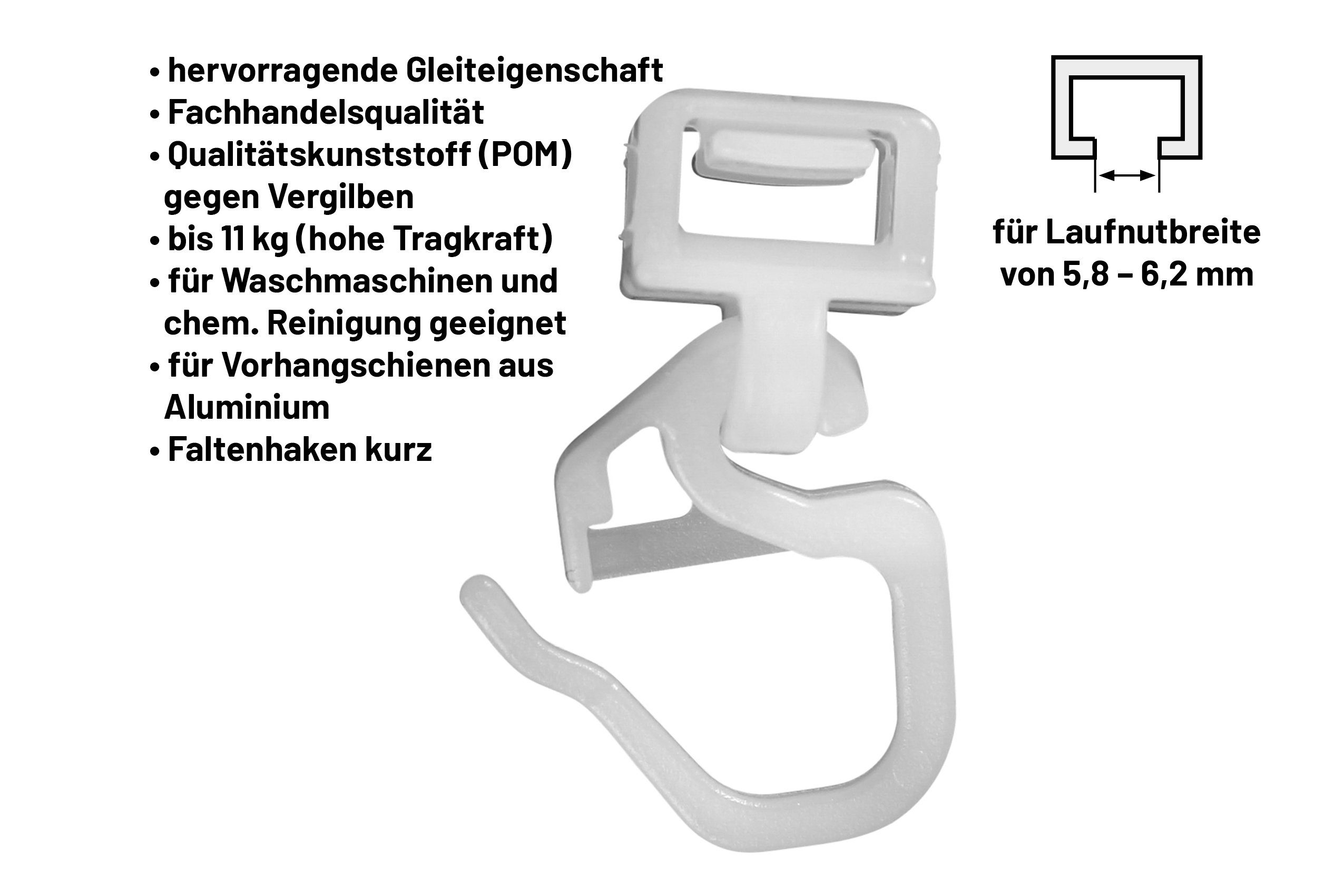 Deco-Raum Klick-Gleiter Click-Gleiter, für Gardinenschienen Vorhangschienen günstig online kaufen