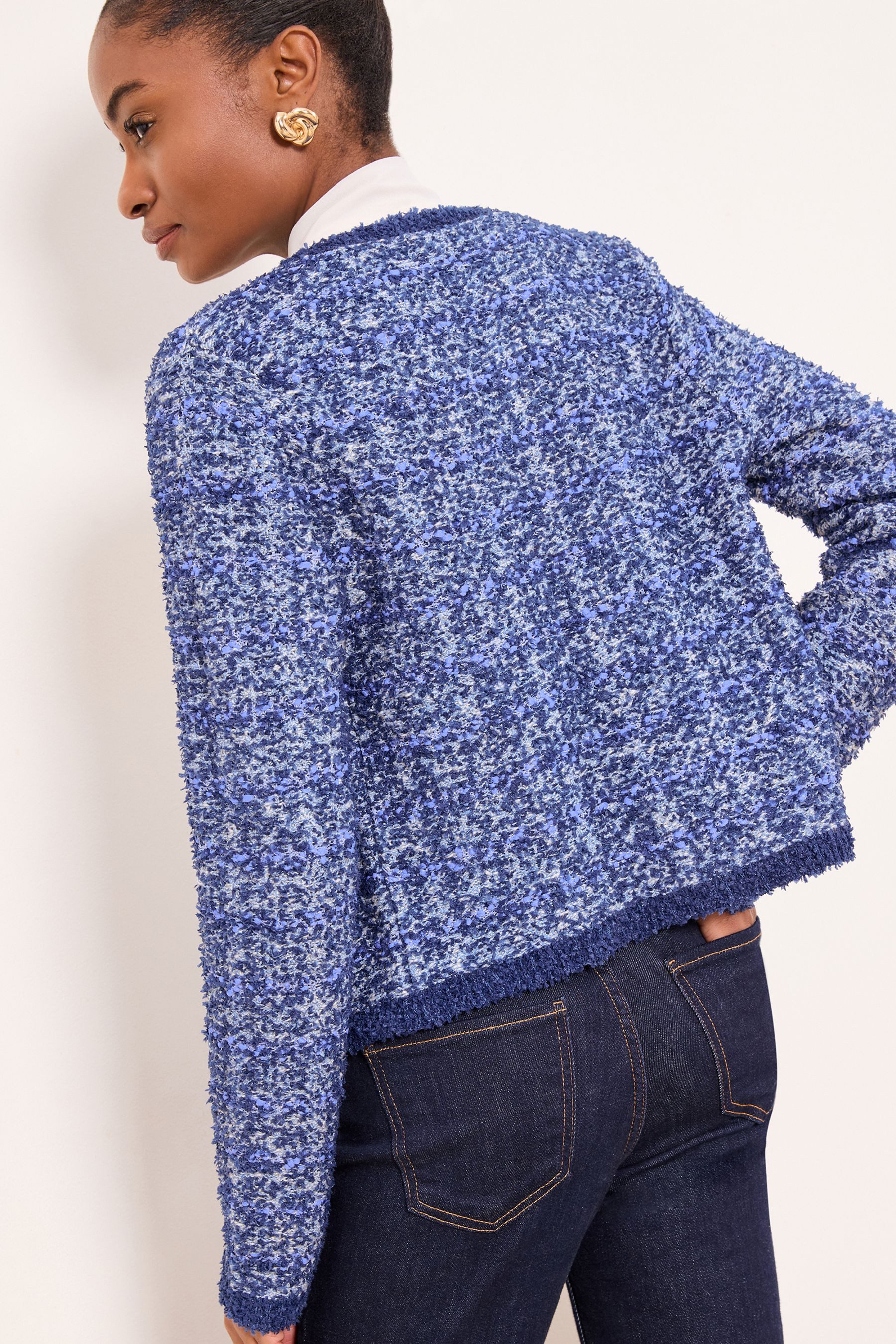 LIPSY Strickjacke Lipsy geknöpfte Strickjacke mit Bouclé-Struktur (1-tlg) günstig online kaufen