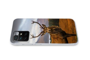 MuchoWow Handyhülle Hirsche - Berge - Wasser - Landschaft - Tiere - Bäume, Phone Case, Handyhülle Xiaomi Redmi 10, Silikon, Schutzhülle