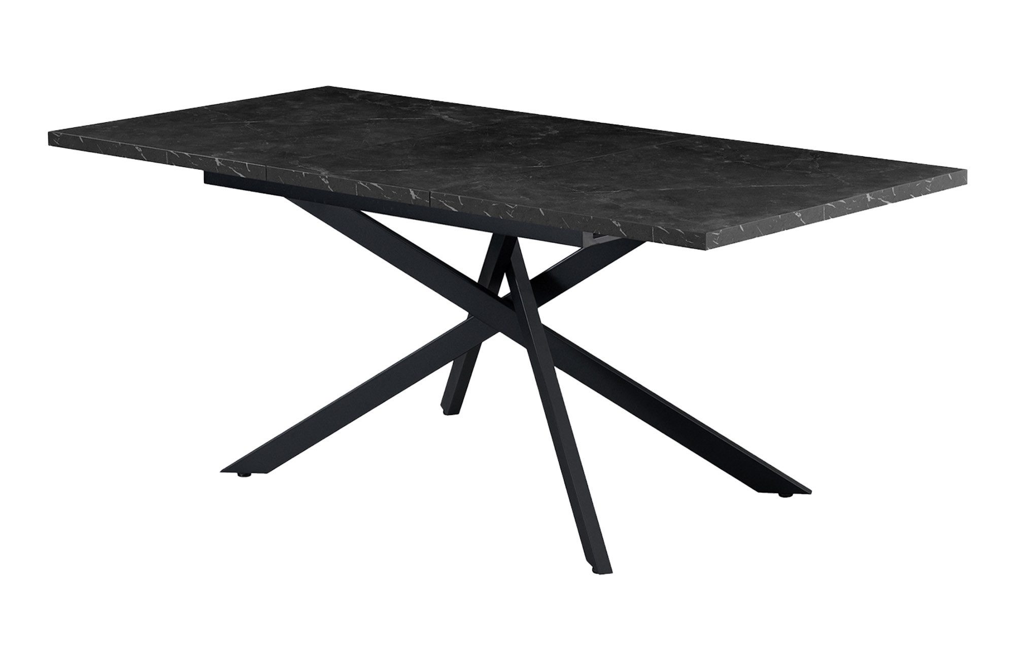 B&D home Esstisch LARS, Metallgestell schwarz oder weiß, ausziehbar 120-160cm, 4-6 Personen