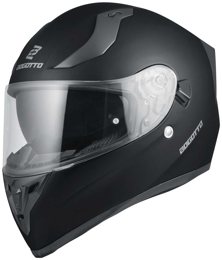 Bogotto Motorradhelm H128 Solid Helm, integriertes Sonnenvisier