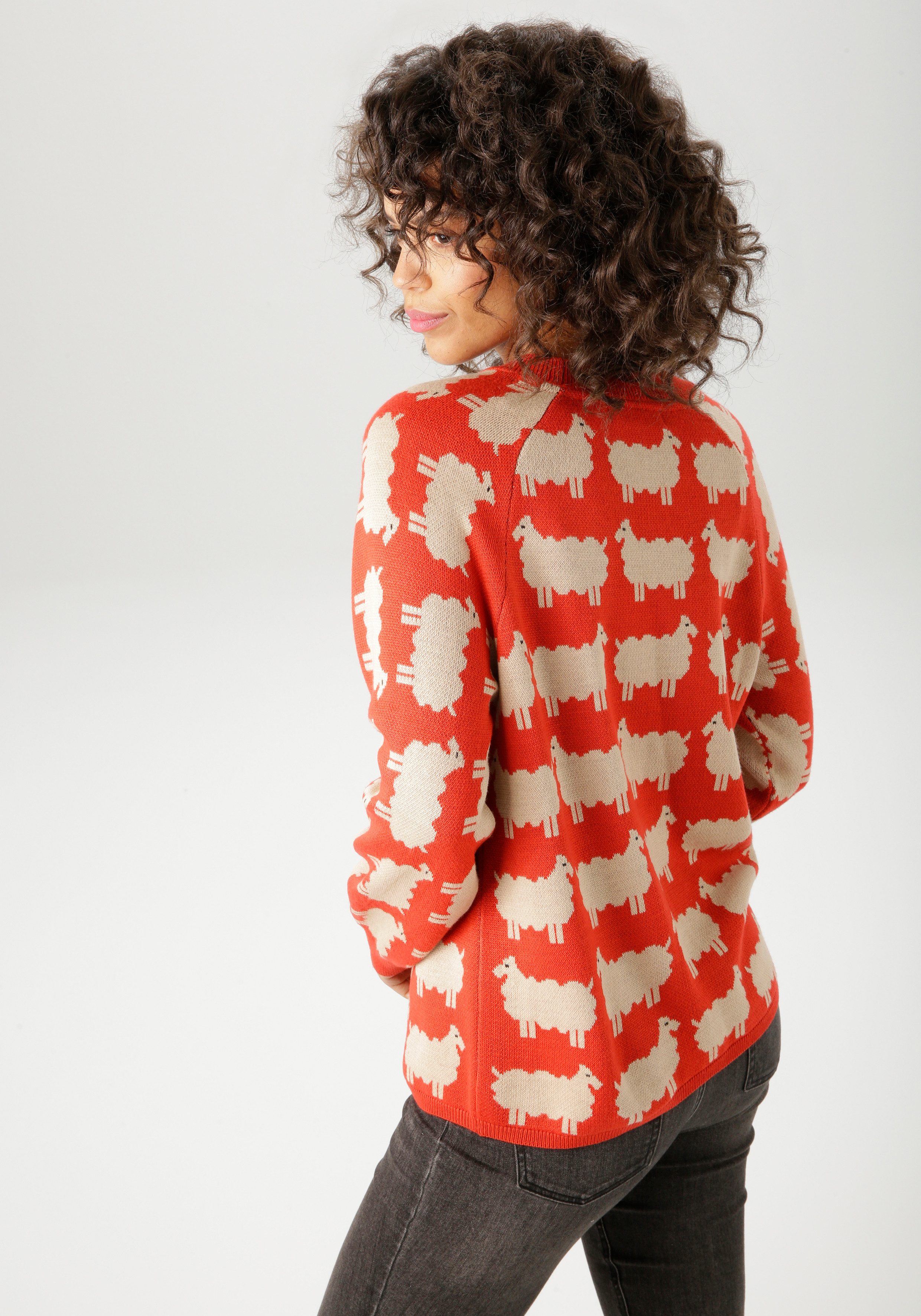 Aniston CASUAL Strickpullover mit eingestrickten Schafen günstig online kaufen