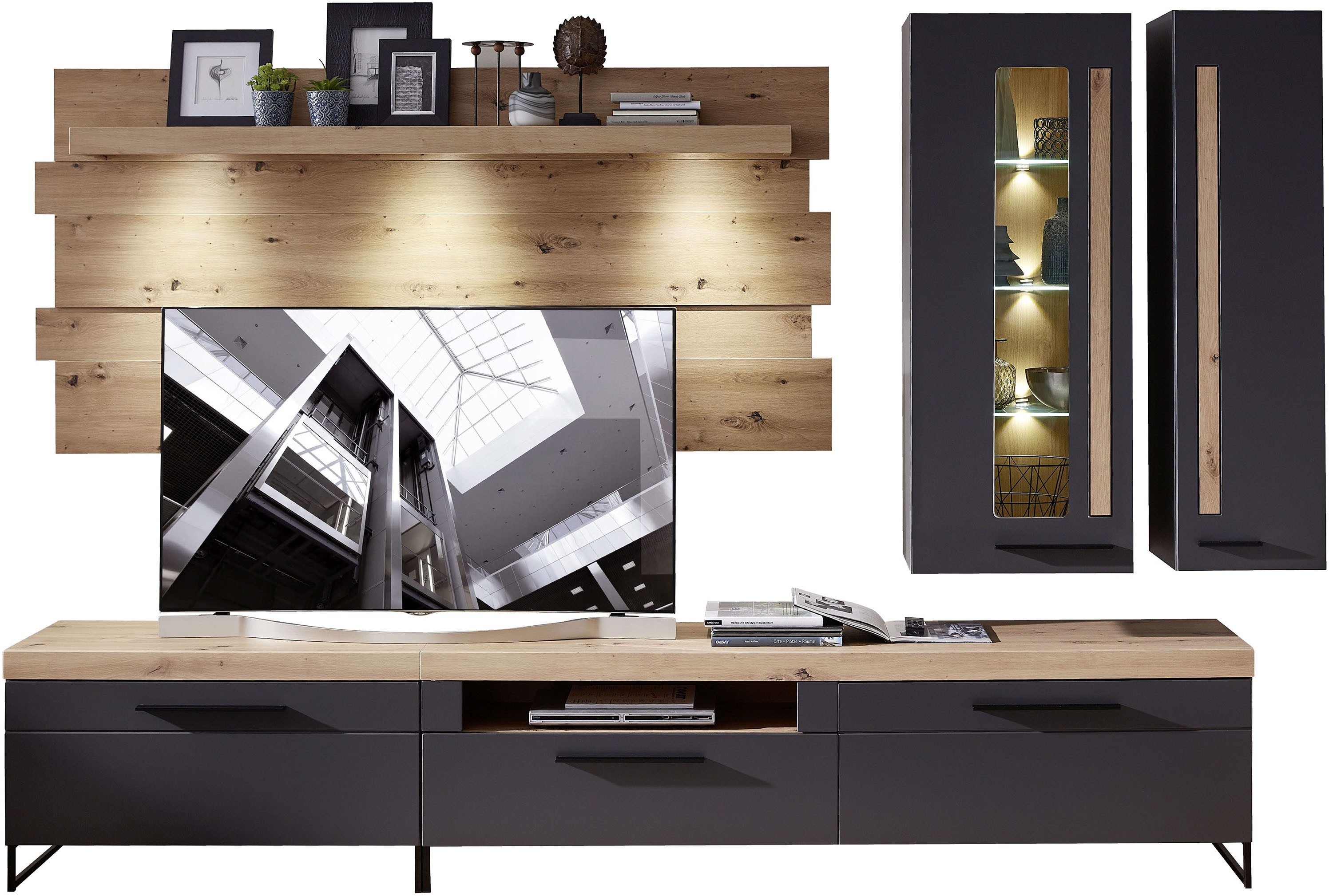 Innostyle Wohnwand Loft Two, TOPSELLER!, (5-St., TV-Wand, OTTOs Choice), inkl. LED-Beleuchtung
