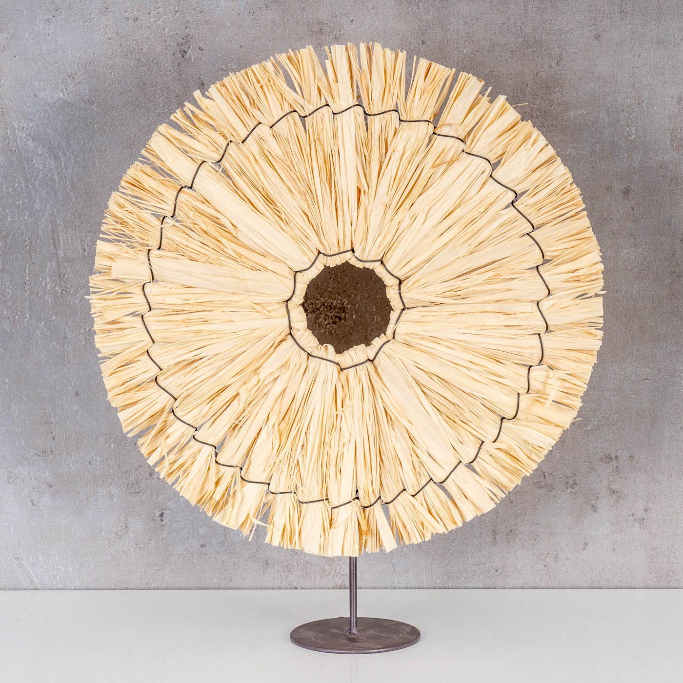 Levandeo® Dekoobjekt, Boho Tischdeko Sonne H36cm Deko Aufsteller Bast Naturdeko Dekoration