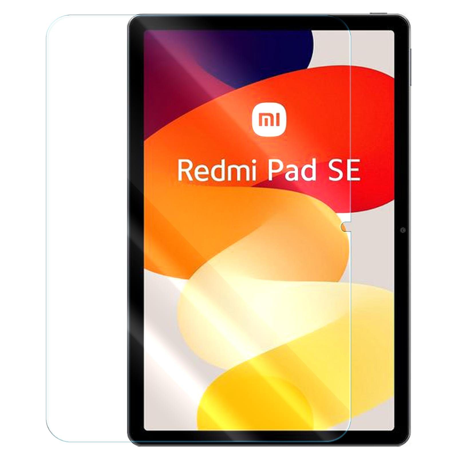 Numerva Schutzfolie Panzer Folie Echt Glas für Xiaomi Redmi Pad SE, (Schutzfolie, 1x Schutzfolie 2x Reinigungstücher), Tablet Display Schutzglas Folie Echt Glas Folie 9H