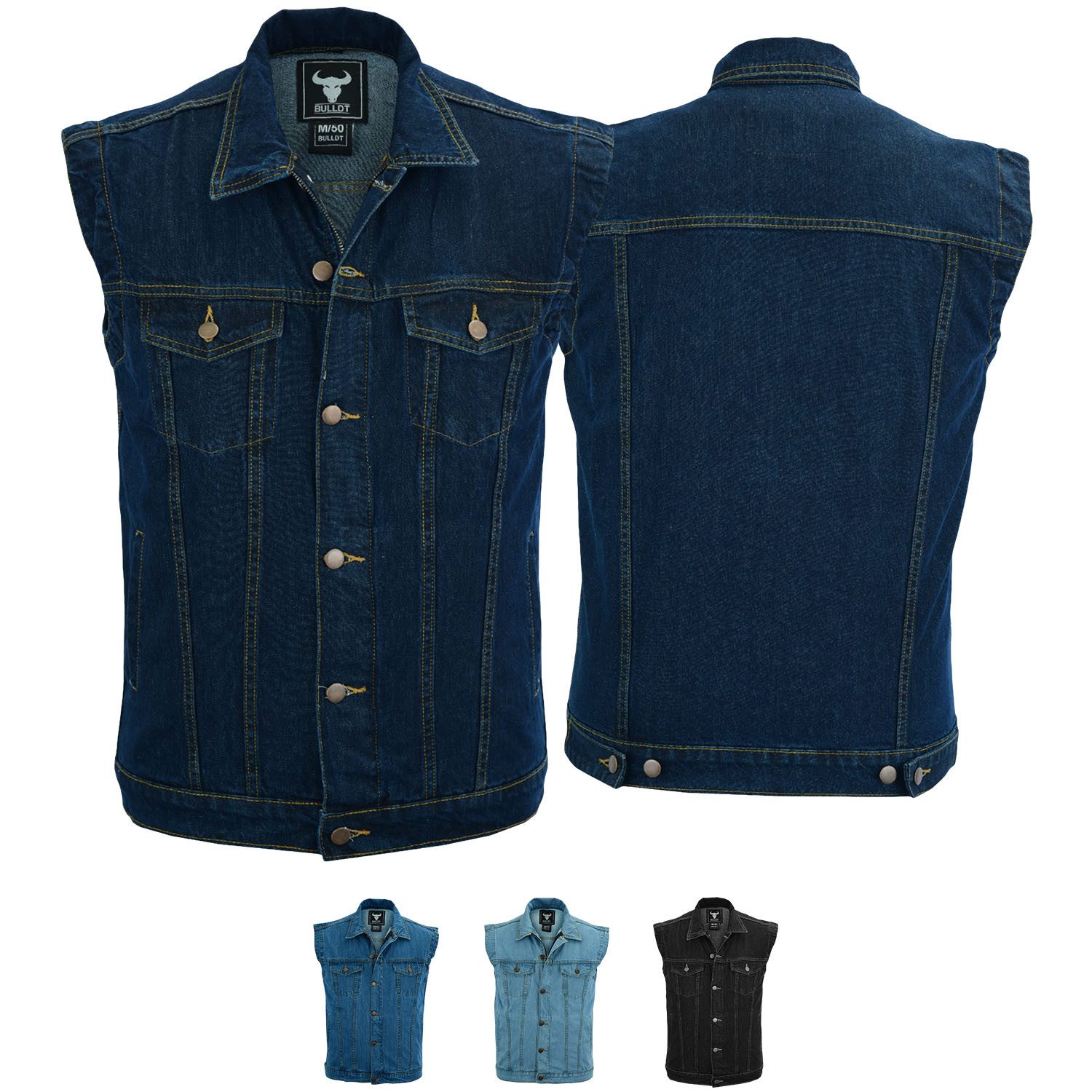 BULLDT Motorradweste BLD698 Jeansweste Biker Kutte Denimweste Bikerweste Motorradweste Weste