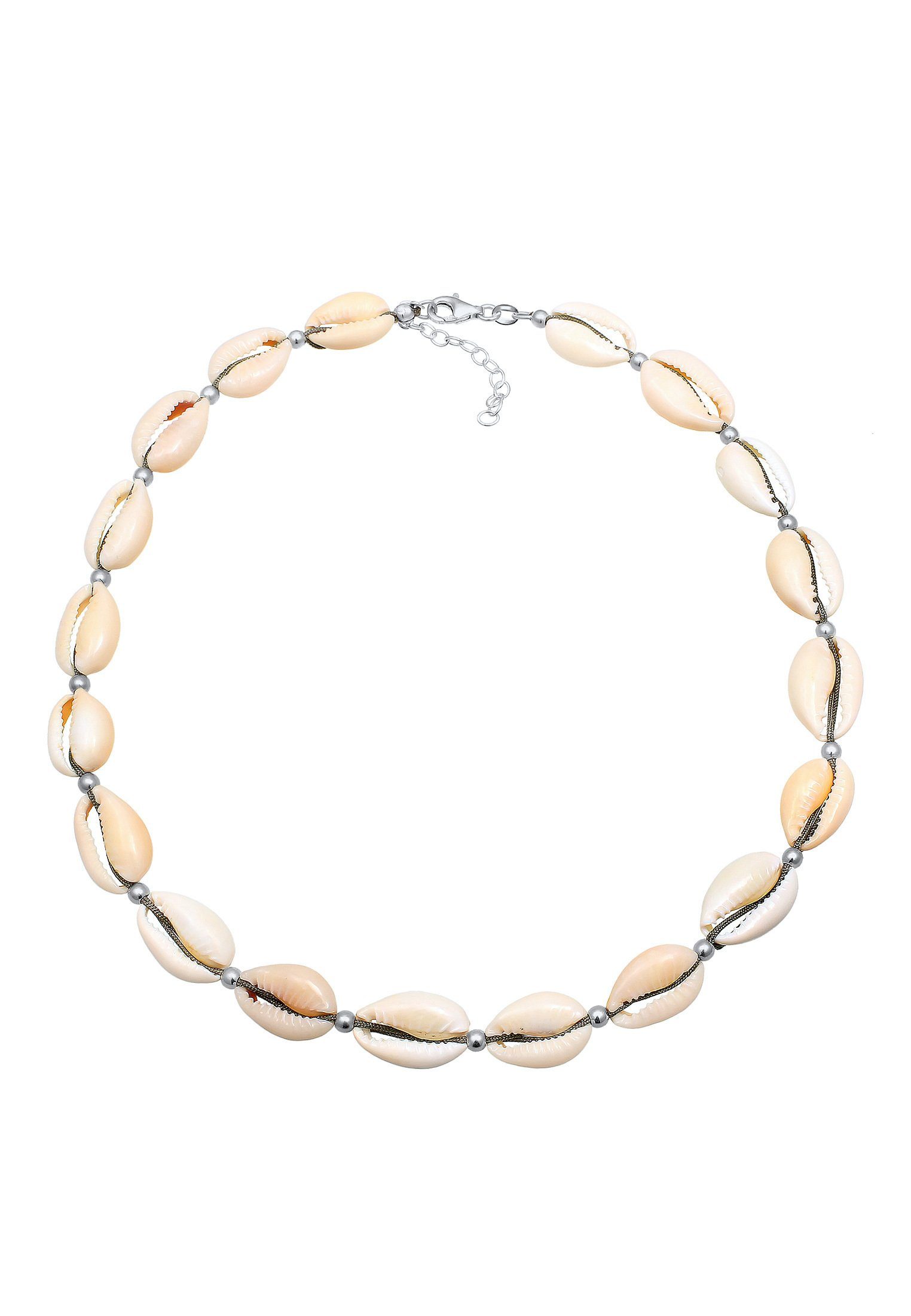 Elli Kette mit Anhänger Choker Kauri Muscheln Beach 925 Silber vergoldet, M günstig online kaufen