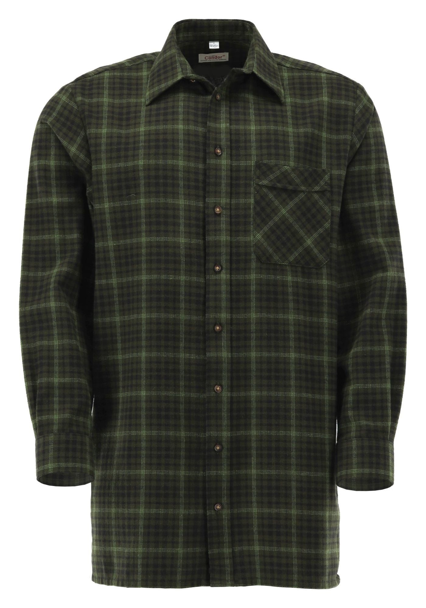 Condor Langarmhemd Cajui Comfort Fit 90cm lang, Liegekragen, Brusttasche, 1/1-Arm