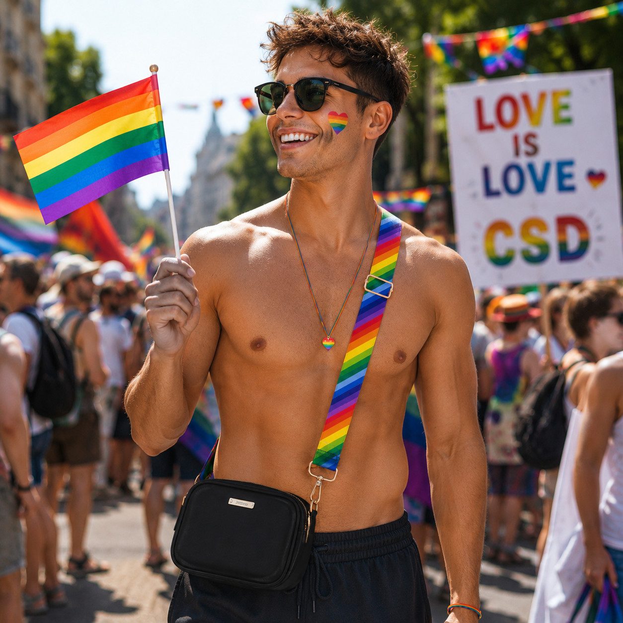Ware aus aller Welt Schulterriemen CSD LGBTQ Schulterriemen Schultergurt 3.8 cm breiter Taschengurt (1-St)