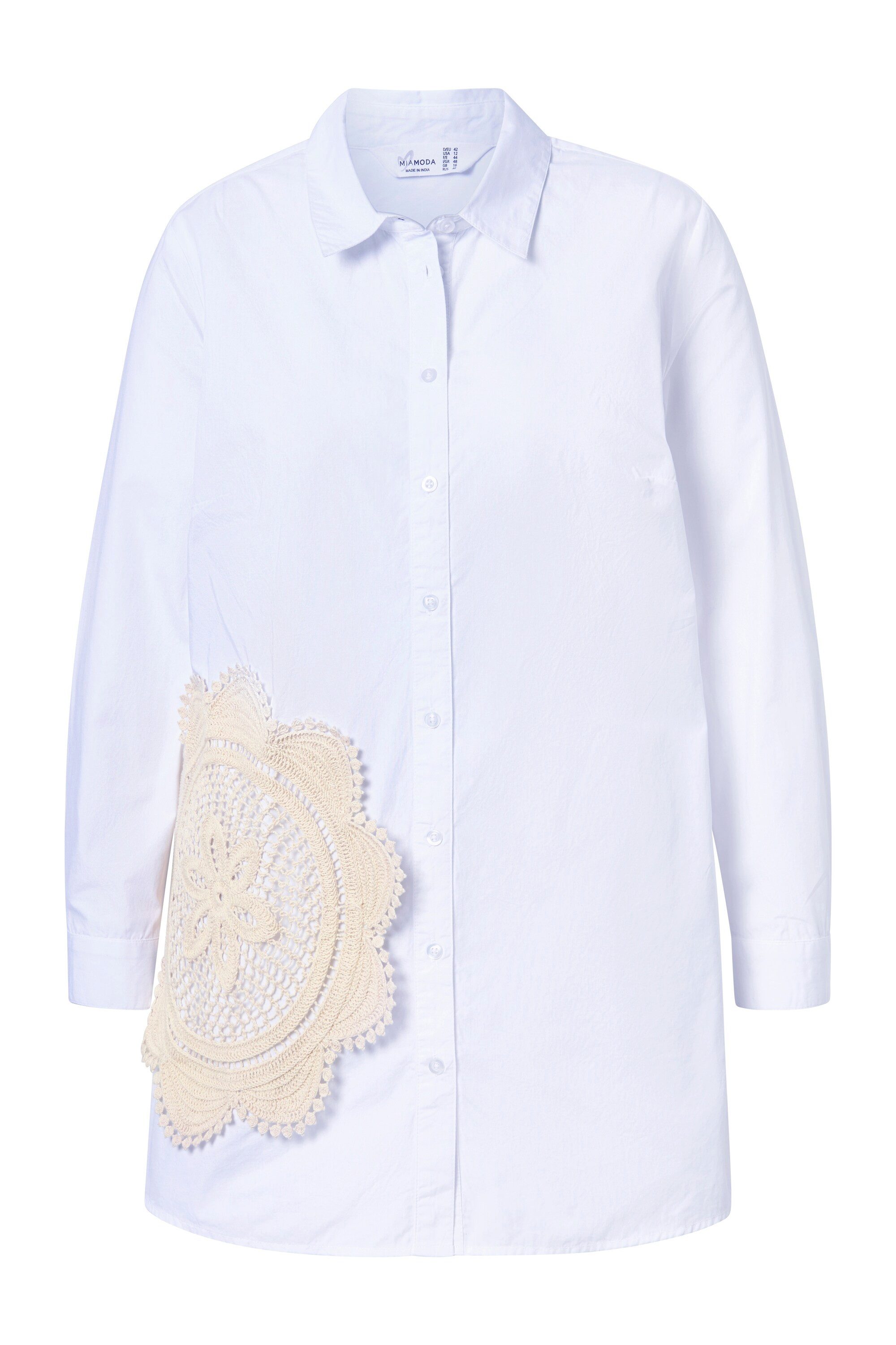 MIAMODA Longbluse Hemdbluse Loose Fit Stickerei-Patch günstig online kaufen