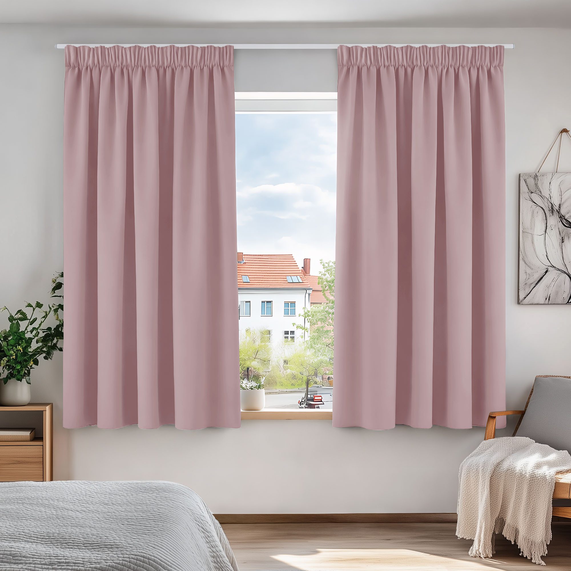 Deconovo Verdunkelungsvorhang Gardinen mit Kräuselband Blickdicht Vorhänge Wohnzimmer 2er Set, Vorhang Verdunkelung Vorhänge Kälteschutz Schlafzimmer Thermovorhang
