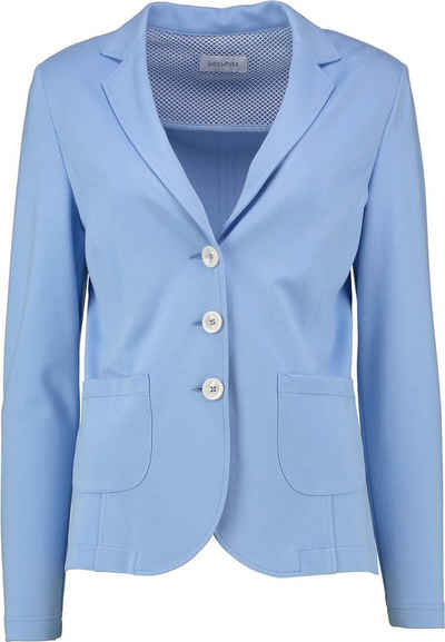 Just White Jackenblazer JUST WHITE Jersey-Blazer hellblau weiche Stretch-Qualität