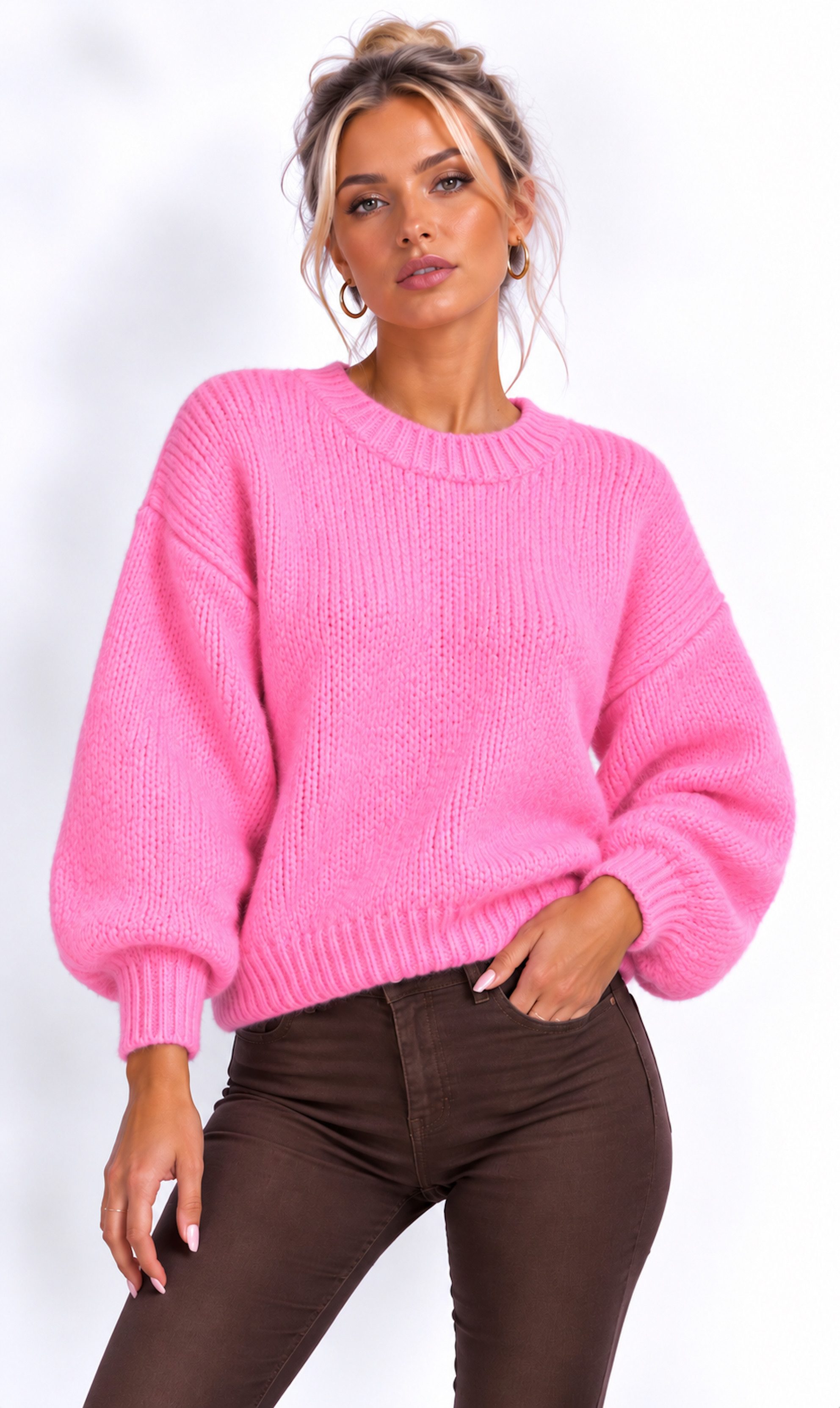 Worldclassca Strickpullover WORLDCLASSCA Damen Strickpulllover Basic Rundhals Weicher Pullover Neue Kollektion - Stilvolle und gemütliche Strickmode für Damen