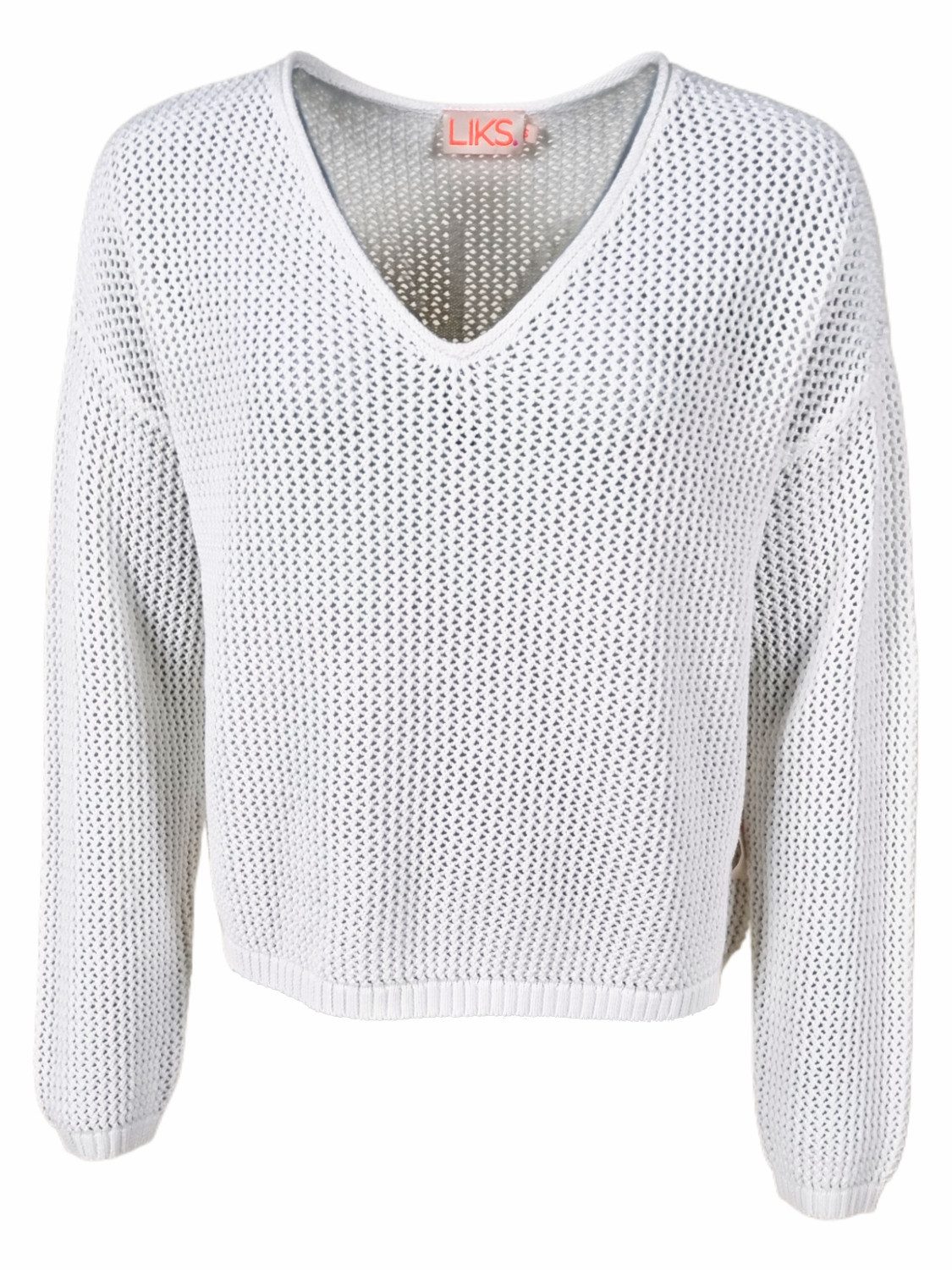LIKS. Munich Strickpullover AlinaC Lochmuster & Statementintarsie