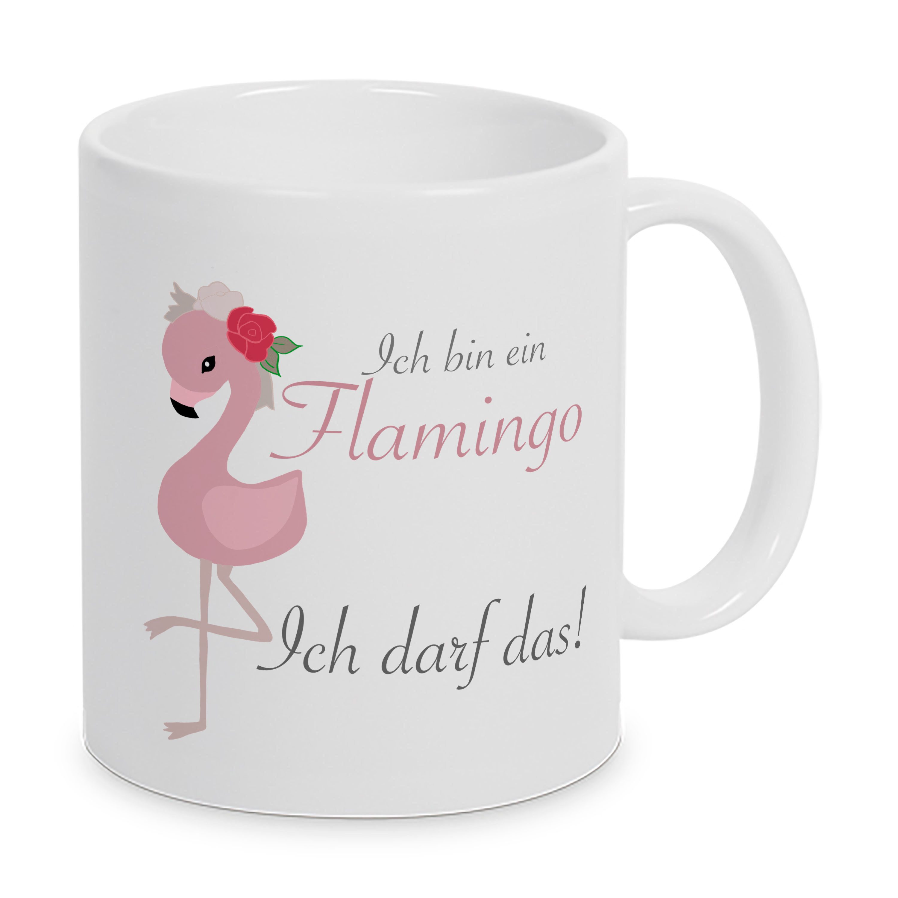 TASSENKING Tasse, Ich bin ein Flamingo. Ich darf das! - Tasse - Kaffeebecher - Geschenk